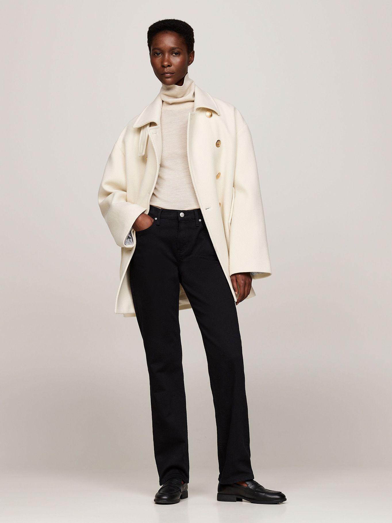 Jeans Straight Fit Talle Medio Negro Tommy Hilfiger-0