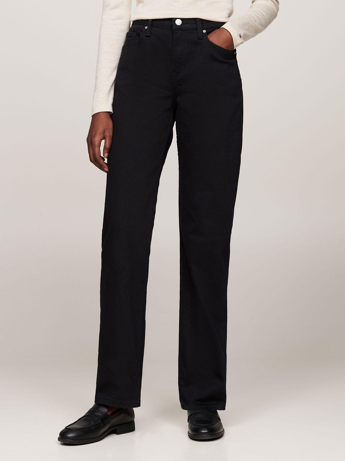 Jeans Straight Fit Talle Medio Negro Tommy Hilfiger-1