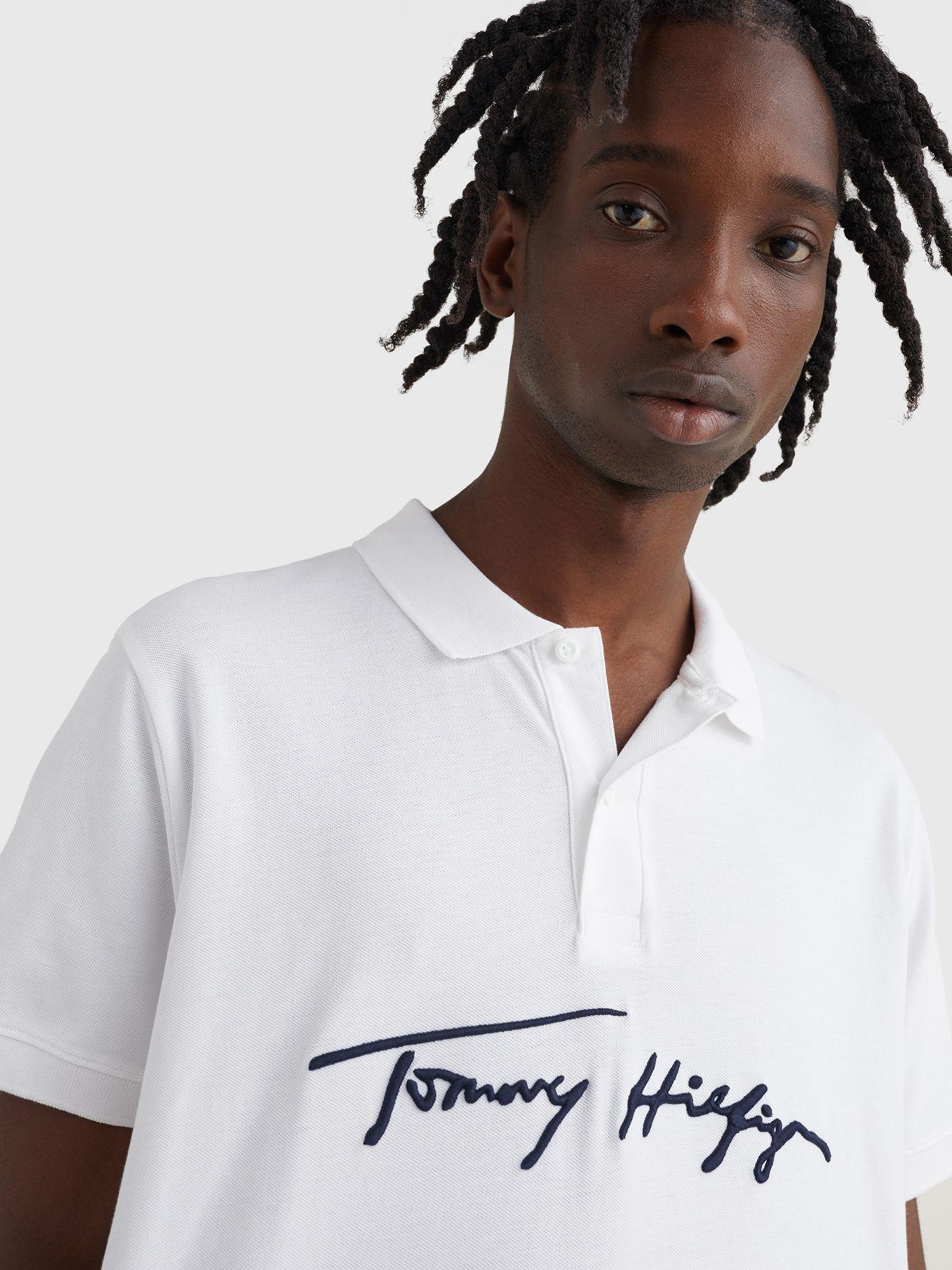 Polo Signature Logo Regular Fit Blanco Tommy Hilfiger-2