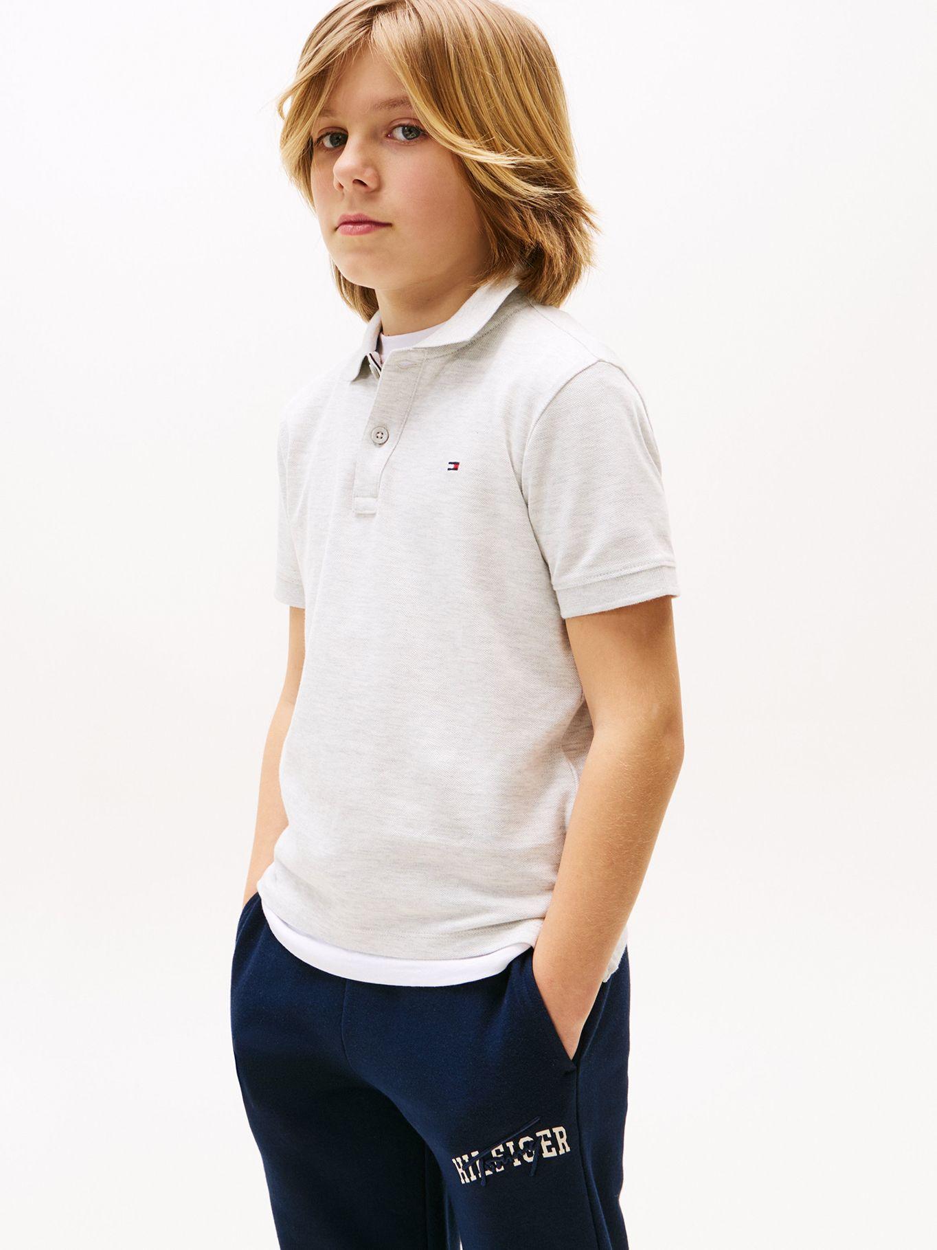 Polo De Niño Logo Flag Essential Gris Tommy Hilfiger-0