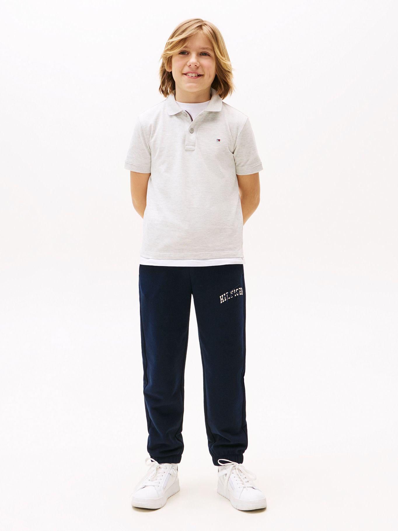 Polo De Niño Logo Flag Essential Gris Tommy Hilfiger-1
