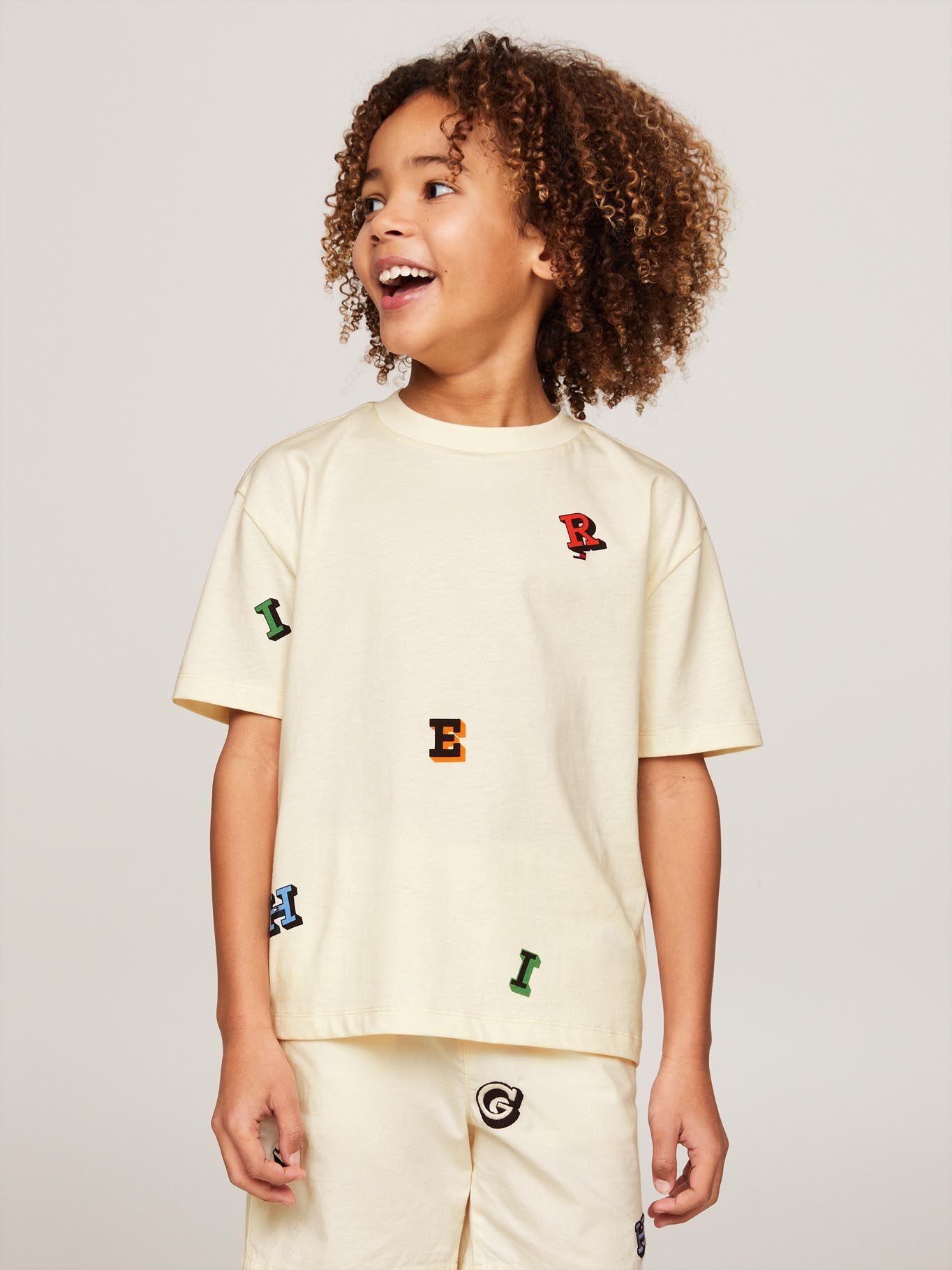 Polera Con Estampado De Letras Beige Tommy Hilfiger-0