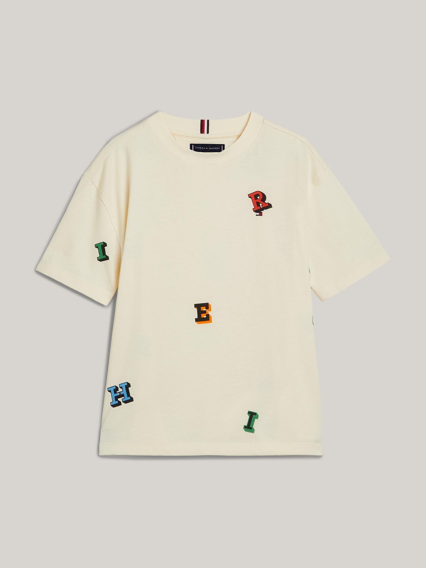 Polera Con Estampado De Letras Beige Tommy Hilfiger-4