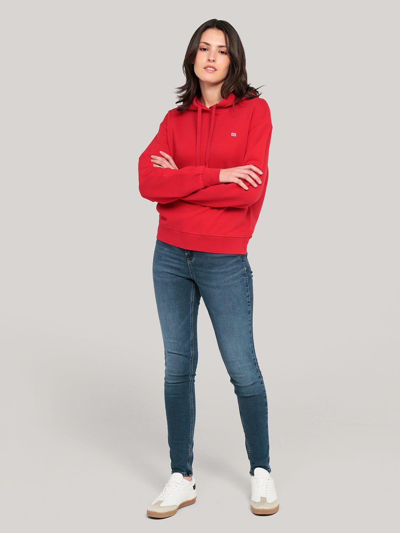 Polerón Hoodie Contrast Flag Logo Rojo Tommy Hilfiger-1