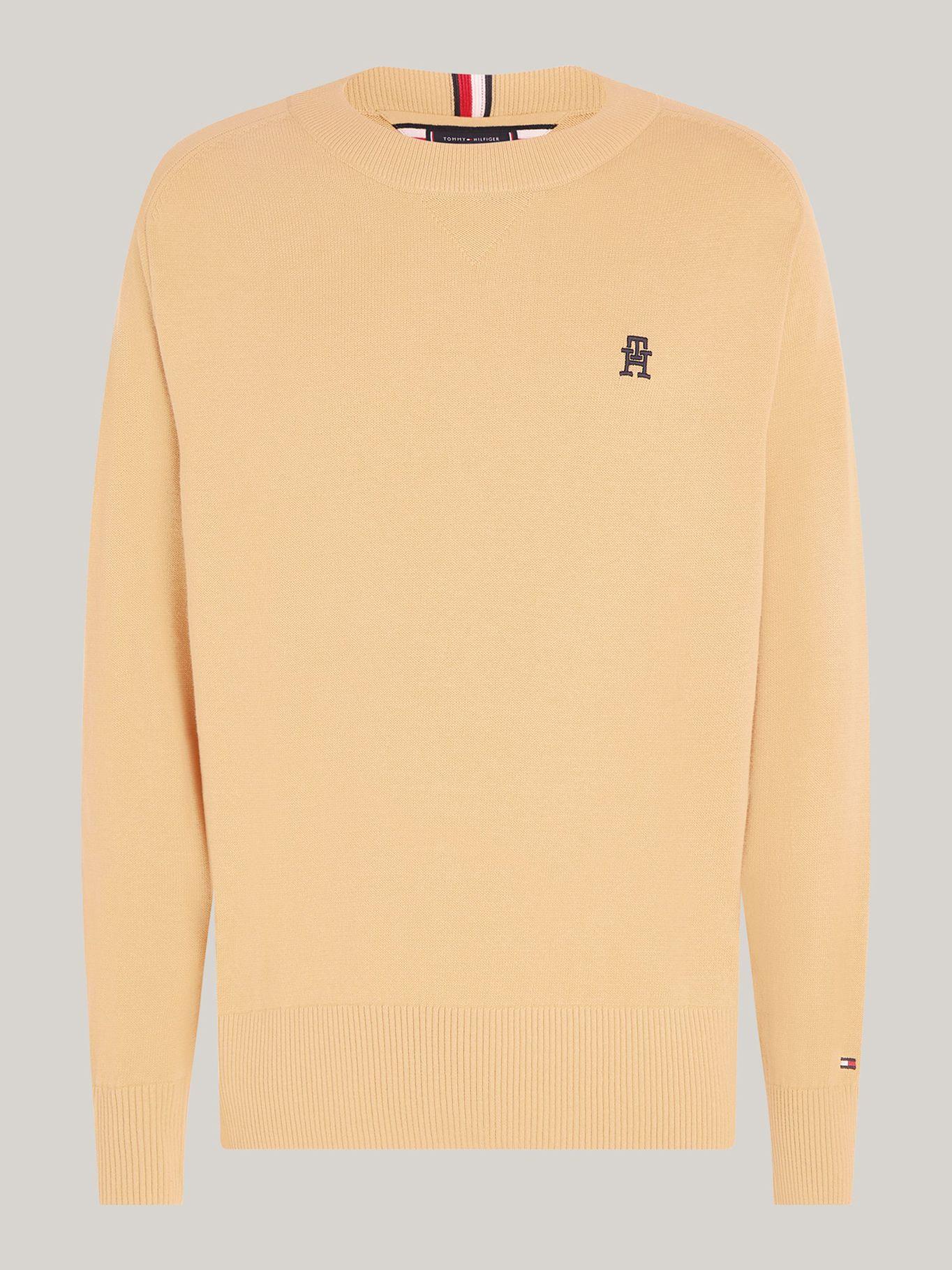Sweater Relaxed Logo Monogram Beige Tommy Hilfiger-4