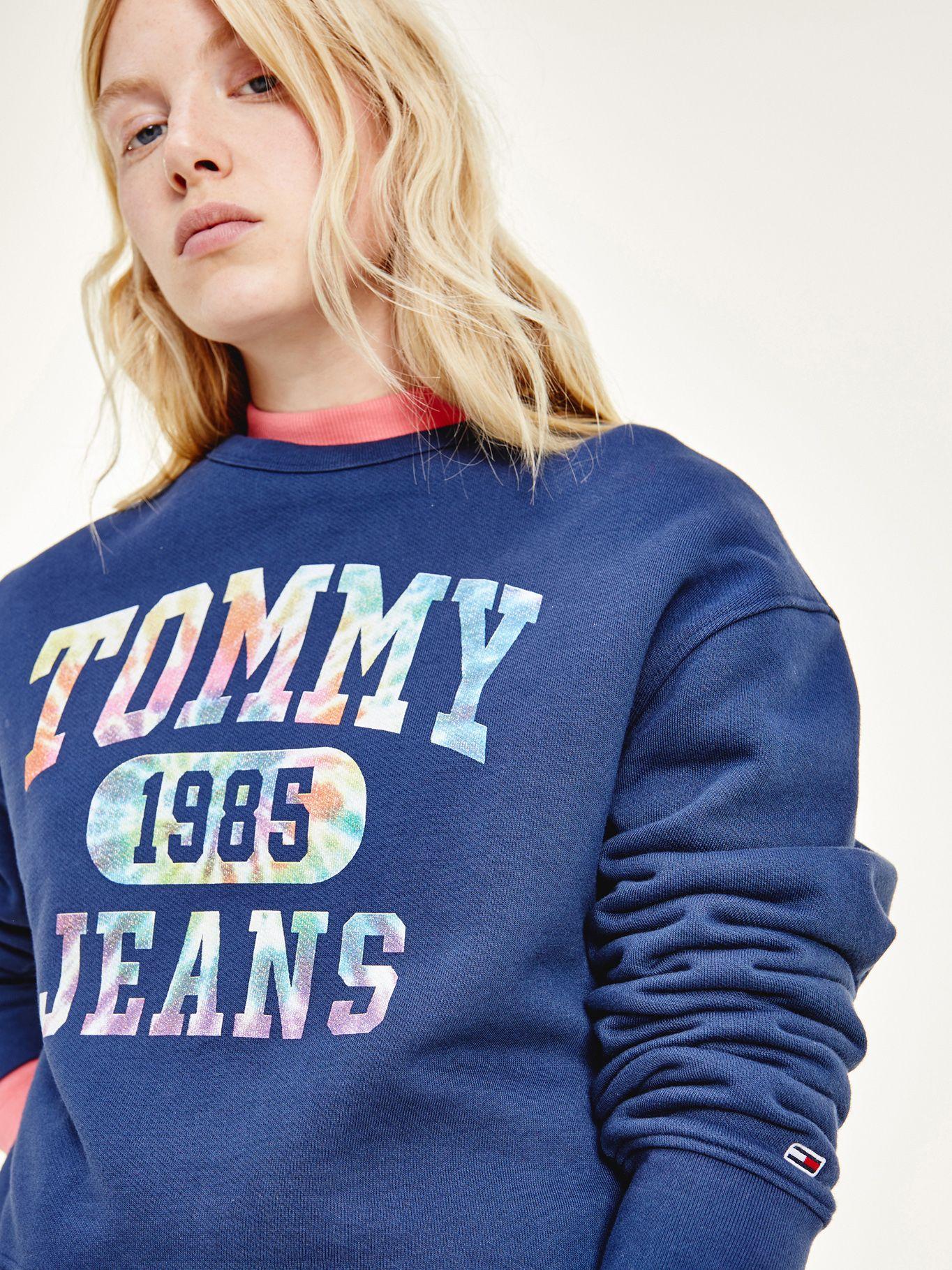 Polerón Crop Logo Desteñido Azul Tommy Jeans MY2-2