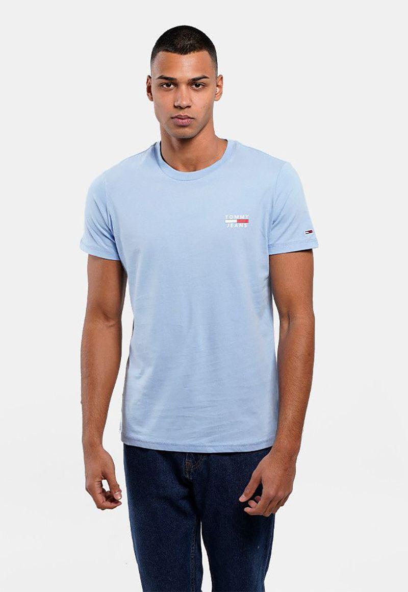 Polera Chest Logo Slim Fit Celeste Tommy Jeans-0