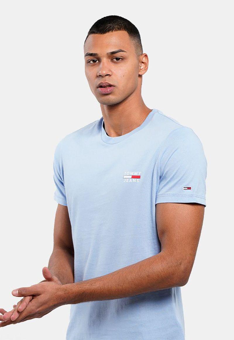 Polera Chest Logo Slim Fit Celeste Tommy Jeans-3