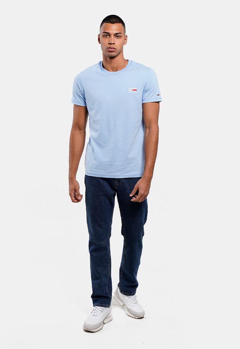 Polera Chest Logo Slim Fit Celeste Tommy Jeans-1