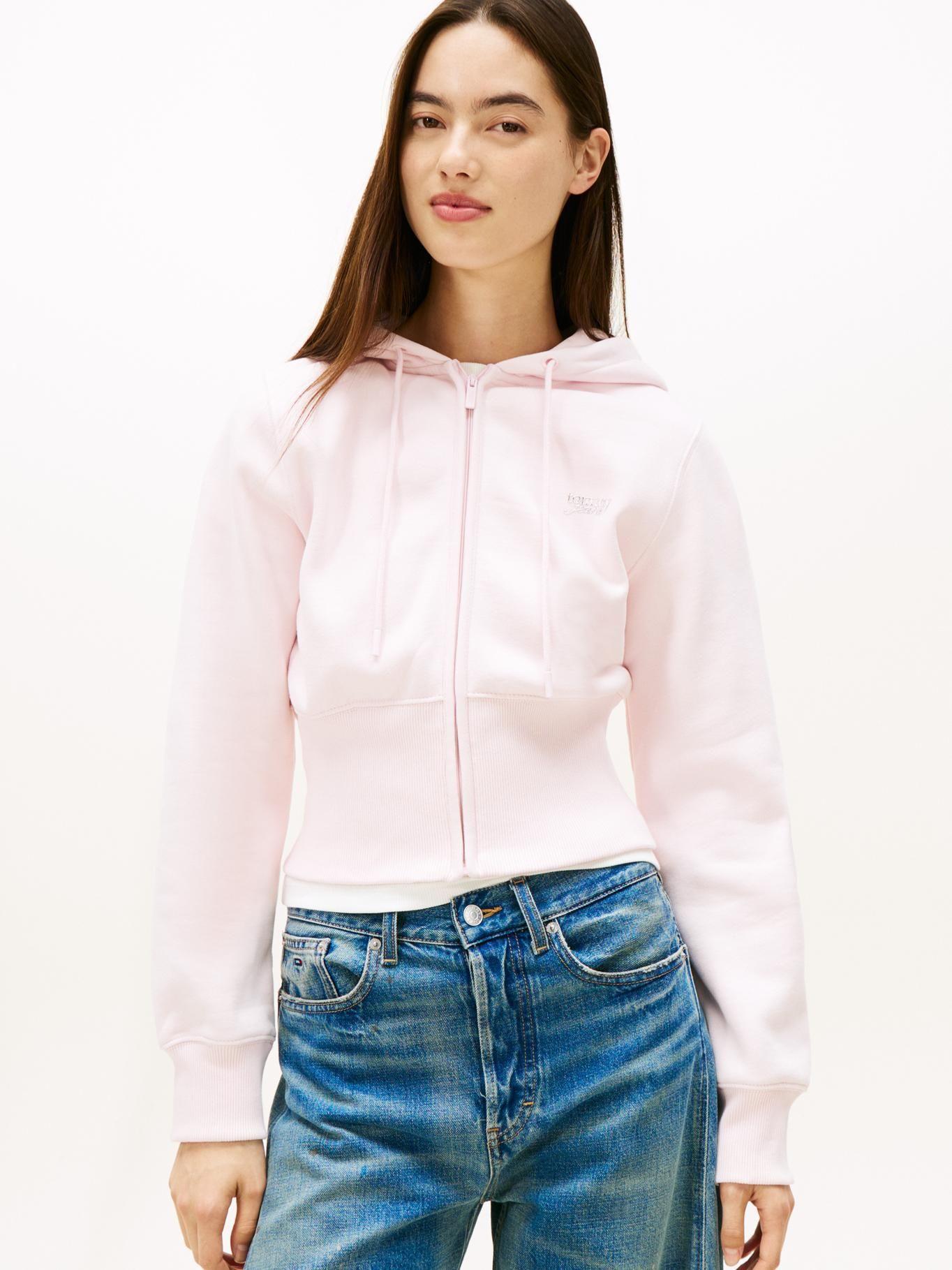 Polerón Hoodie Con Logo Script Tommy Jeans Rosado-0