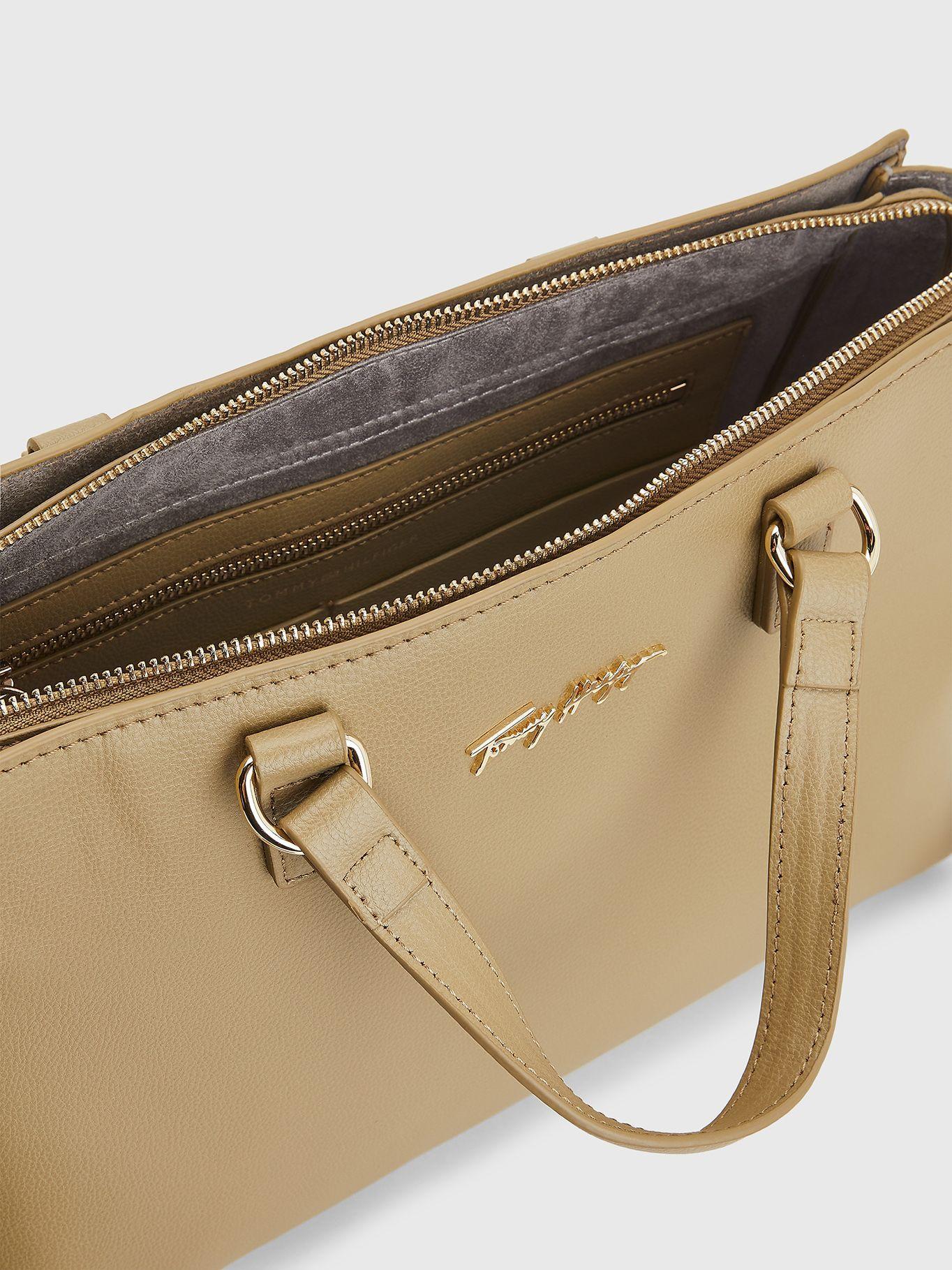 Cartera Satchel Joy Con Logo Beige Tommy Hilfiger-3