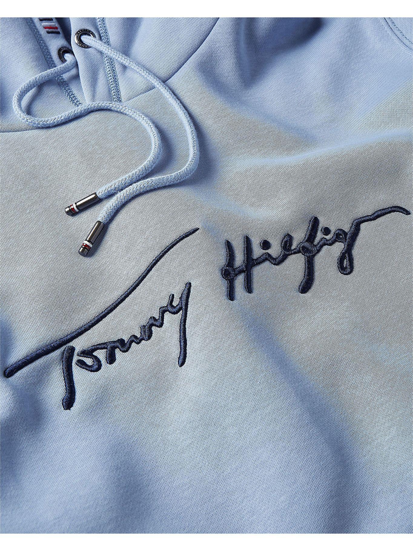 Polerón Hoodie Signature Logo Celeste Tommy Hilfiger-4