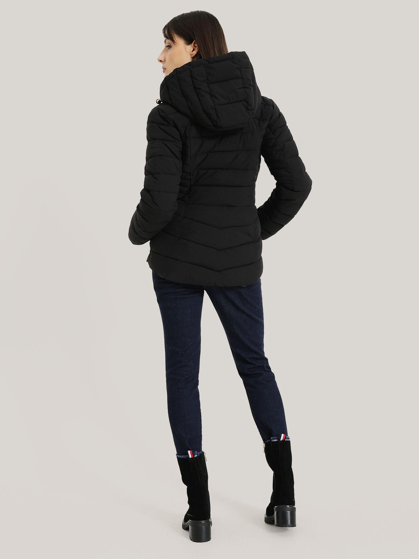 PARKA ACOLCHADA CIERRE Y GORRO NEGRO TOMMY HILFIGER-2