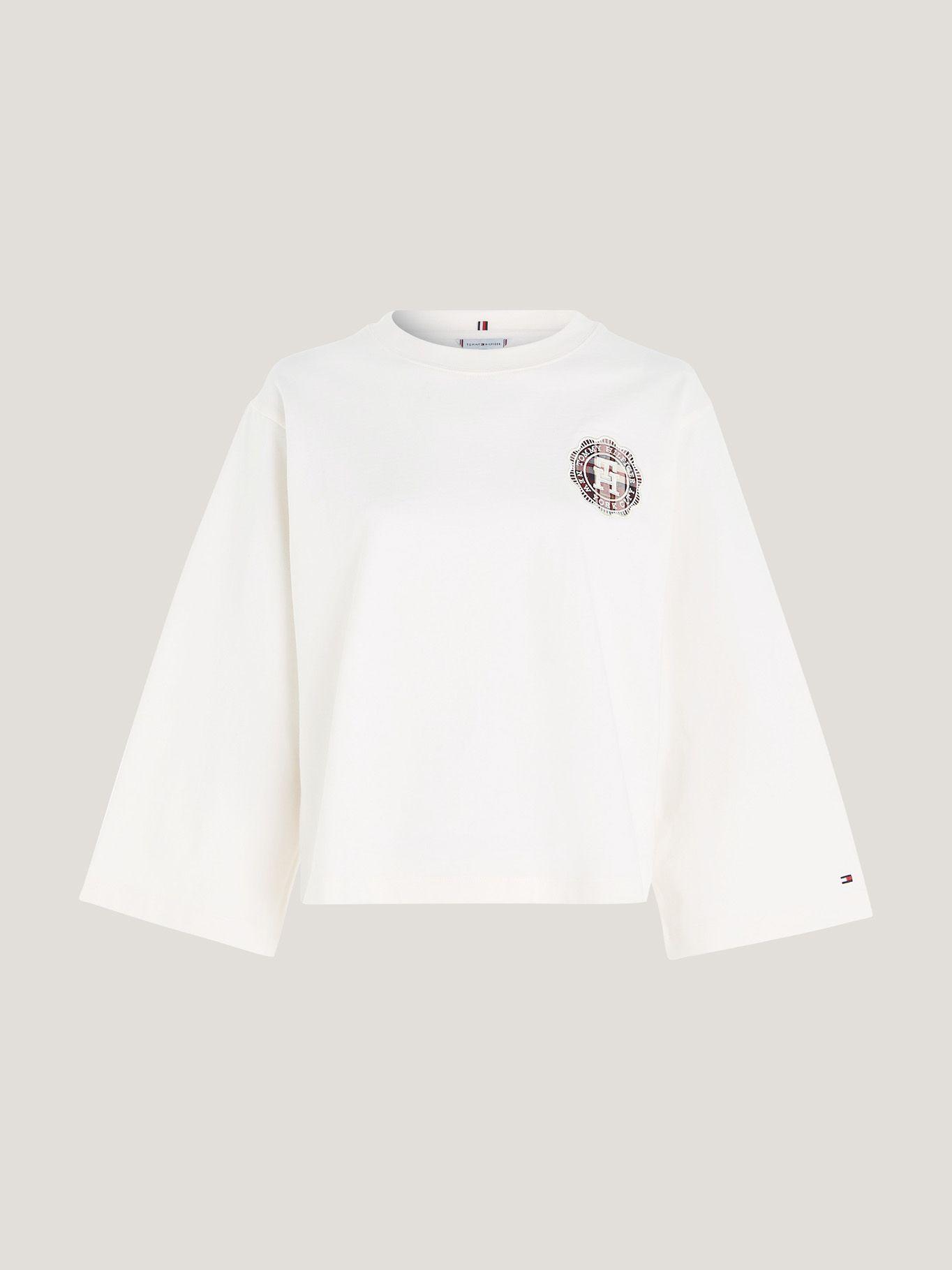 Polera De Manga Ancha Monogram Blanco Tommy Hilfiger-4