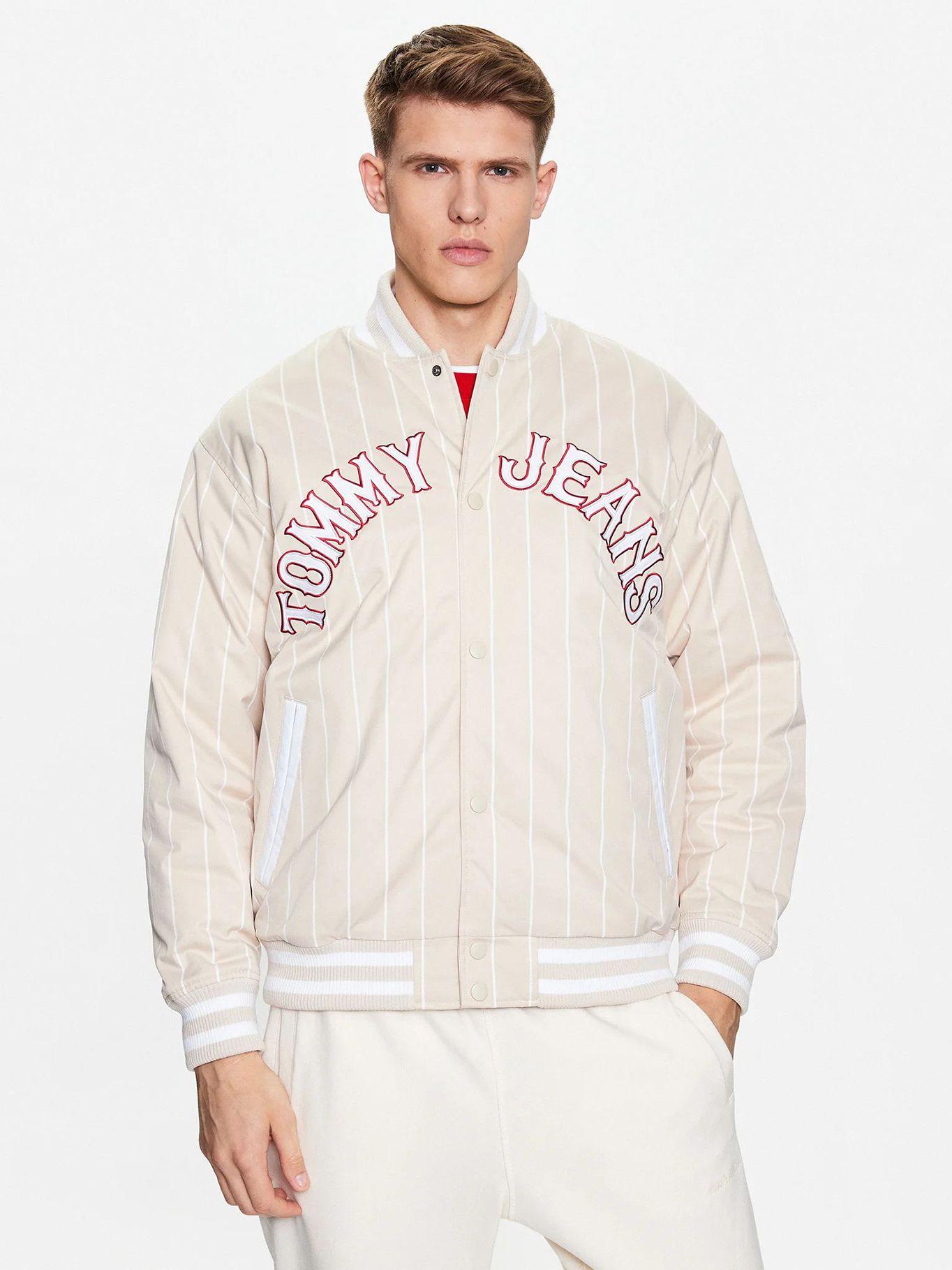 Bomber Relaxed Pinstripe Beige Tommy Jeans-0