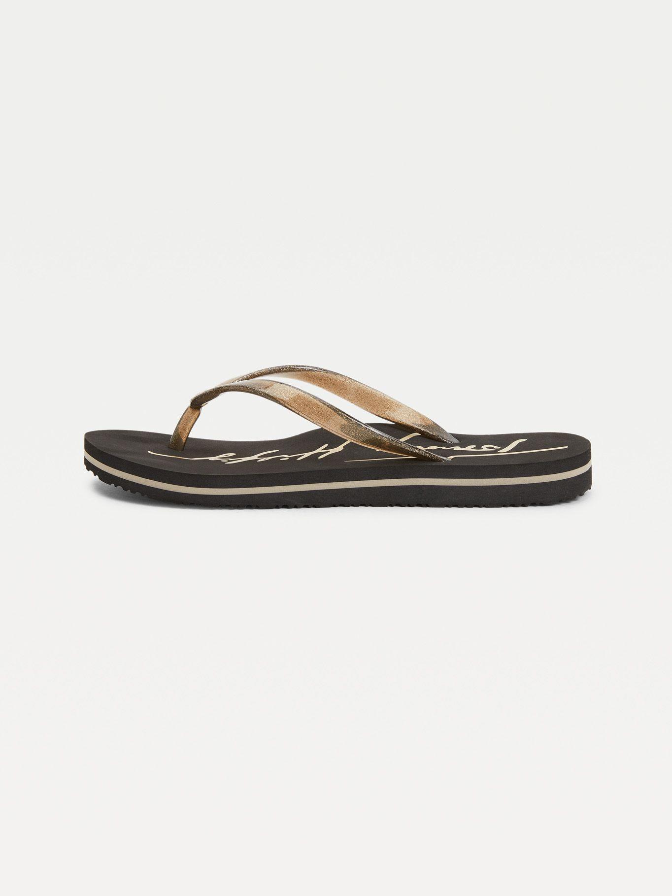 Sandalias Con Tiras De Glitter Negro Tommy Hilfiger-4
