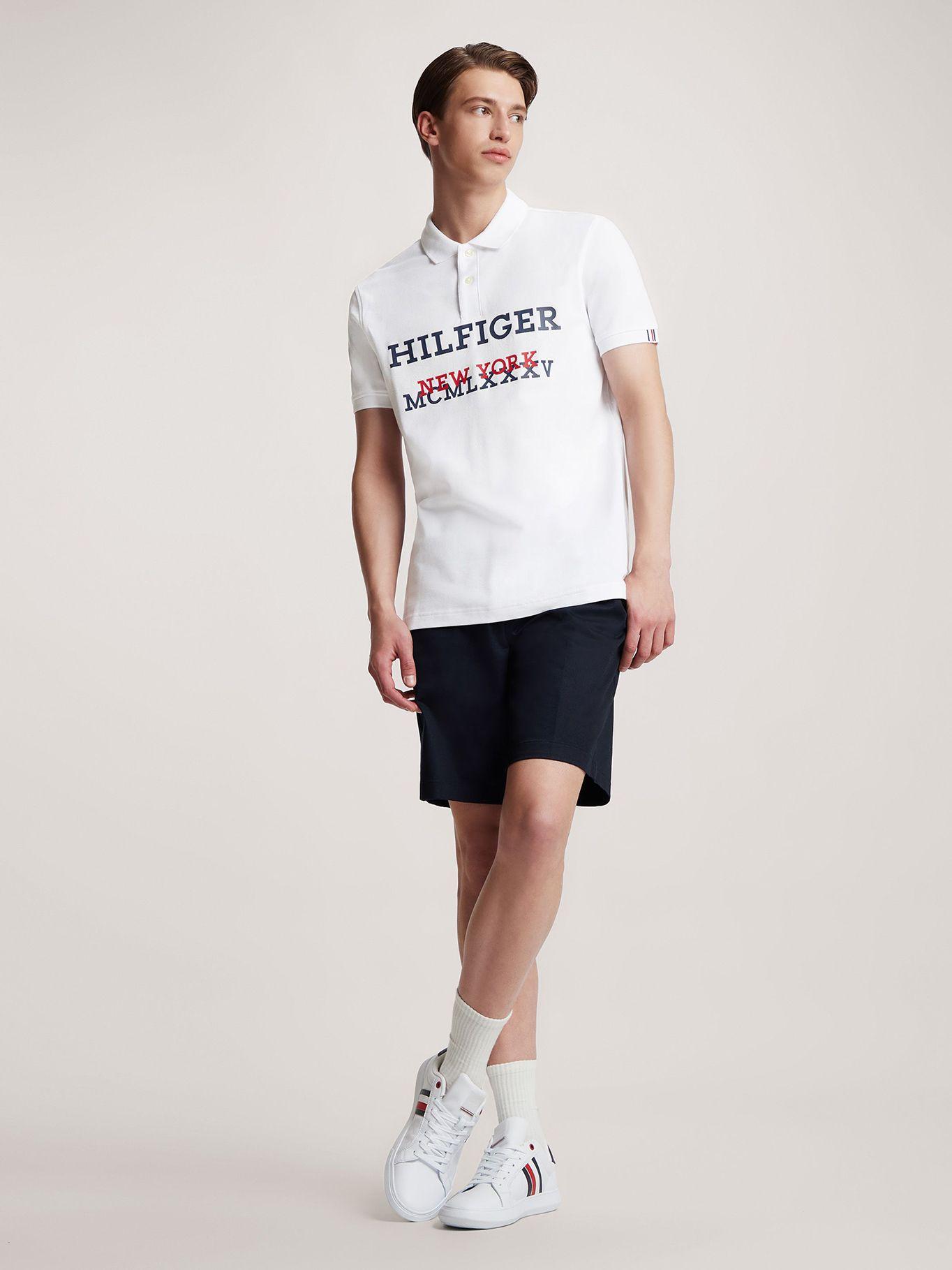 Polo Regular Fit Monotype Logo Blanco Tommy Hilfiger-1