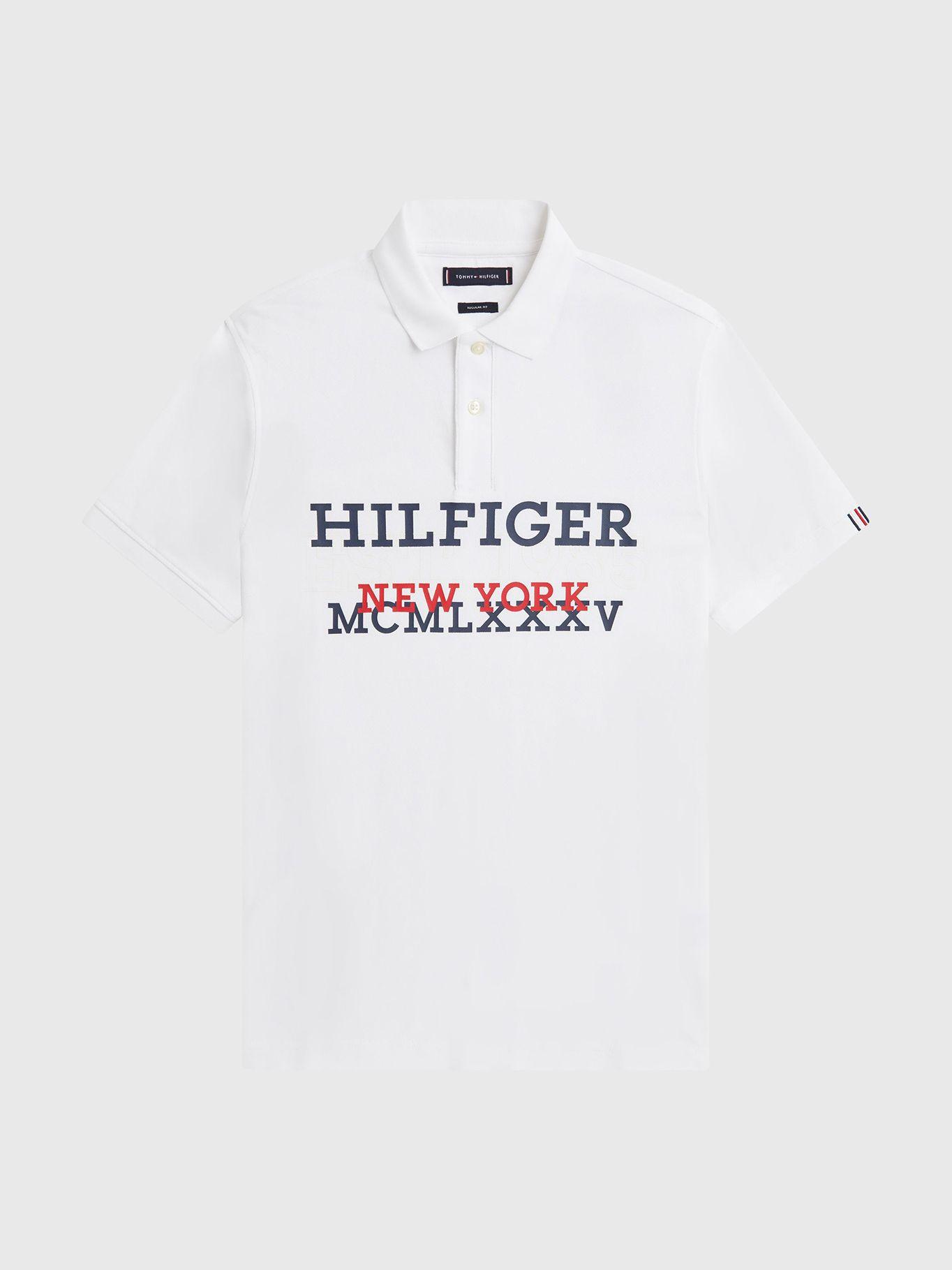 Polo Regular Fit Monotype Logo Blanco Tommy Hilfiger-4