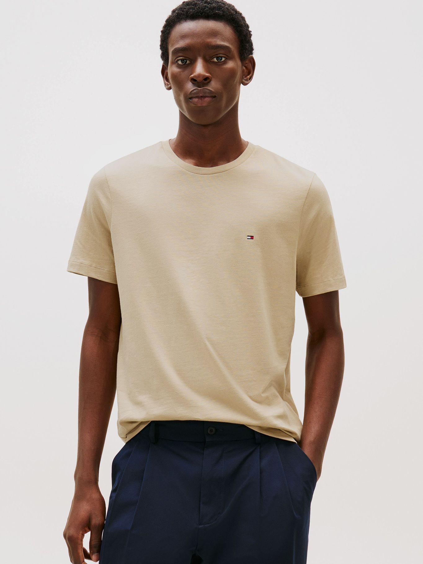 Polera Cotton Regular Fit /C-Neck Beige Tommy Hilfiger-0