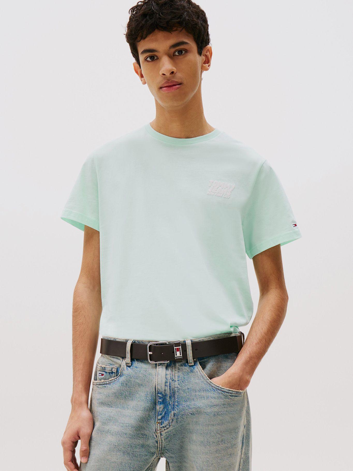 Polera Bubble Logo Slim Fit Verde Tommy Jeans-0