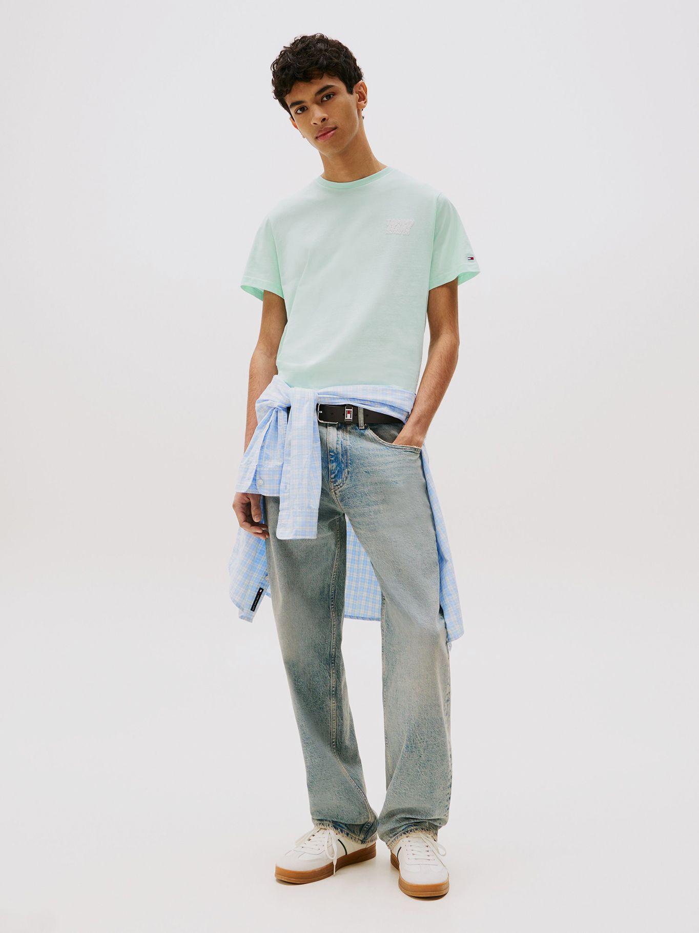 Polera Bubble Logo Slim Fit Verde Tommy Jeans-1