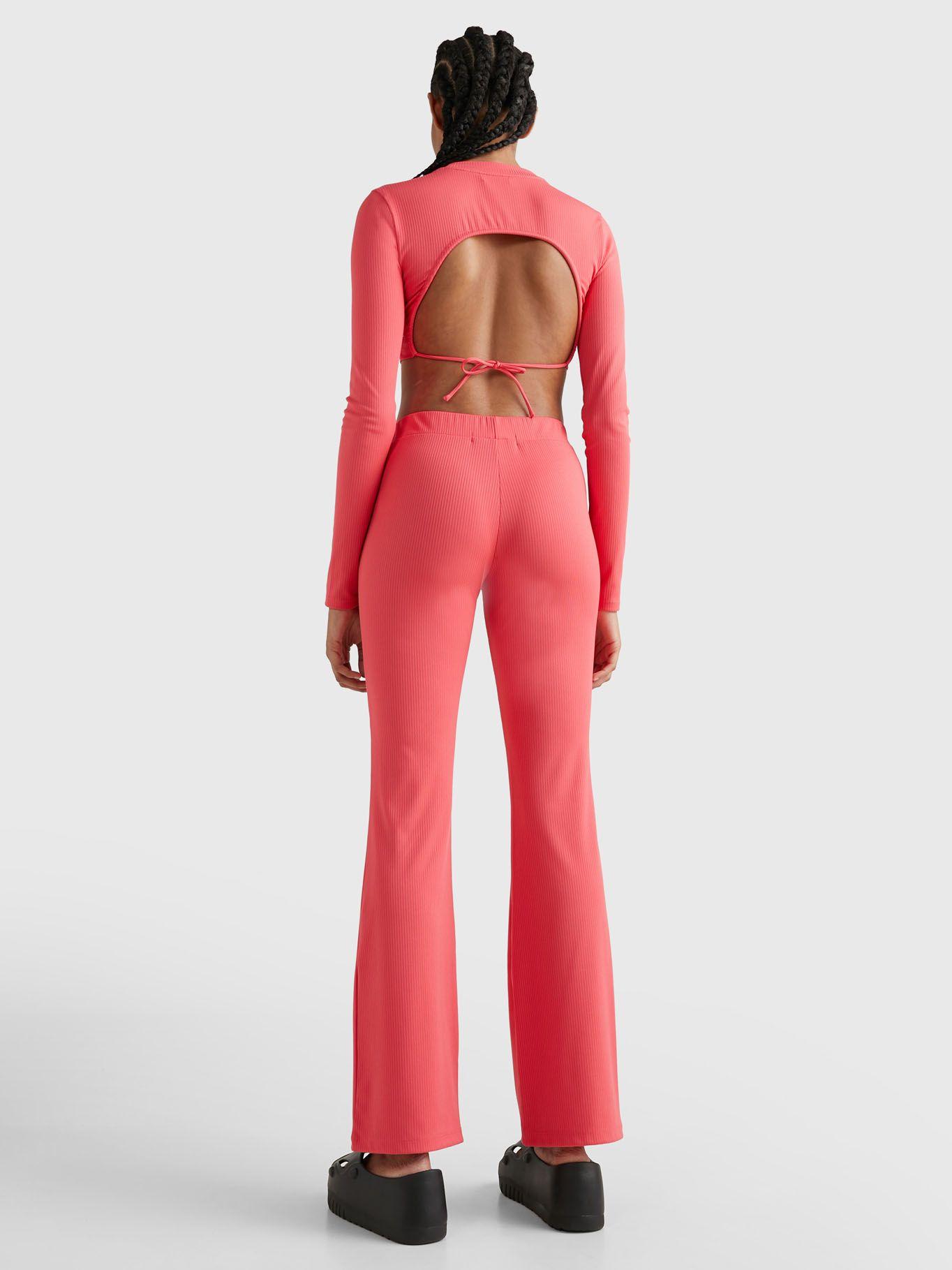 Polera De Manga Larga Cropped Rosado Tommy Jeans-2