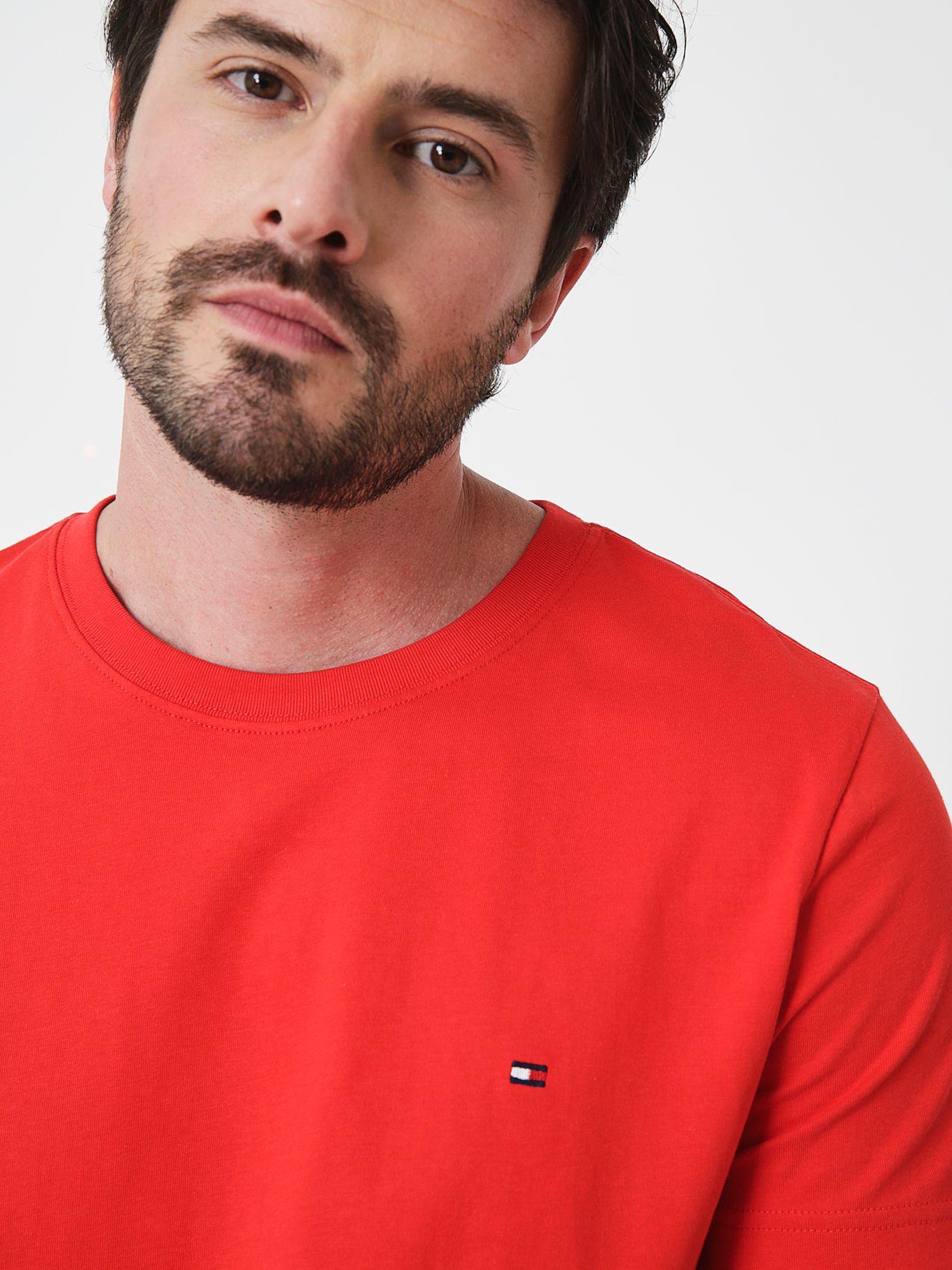 Polera Essential/ C-Neck Slim Fit Rojo Tommy Hilfiger-3