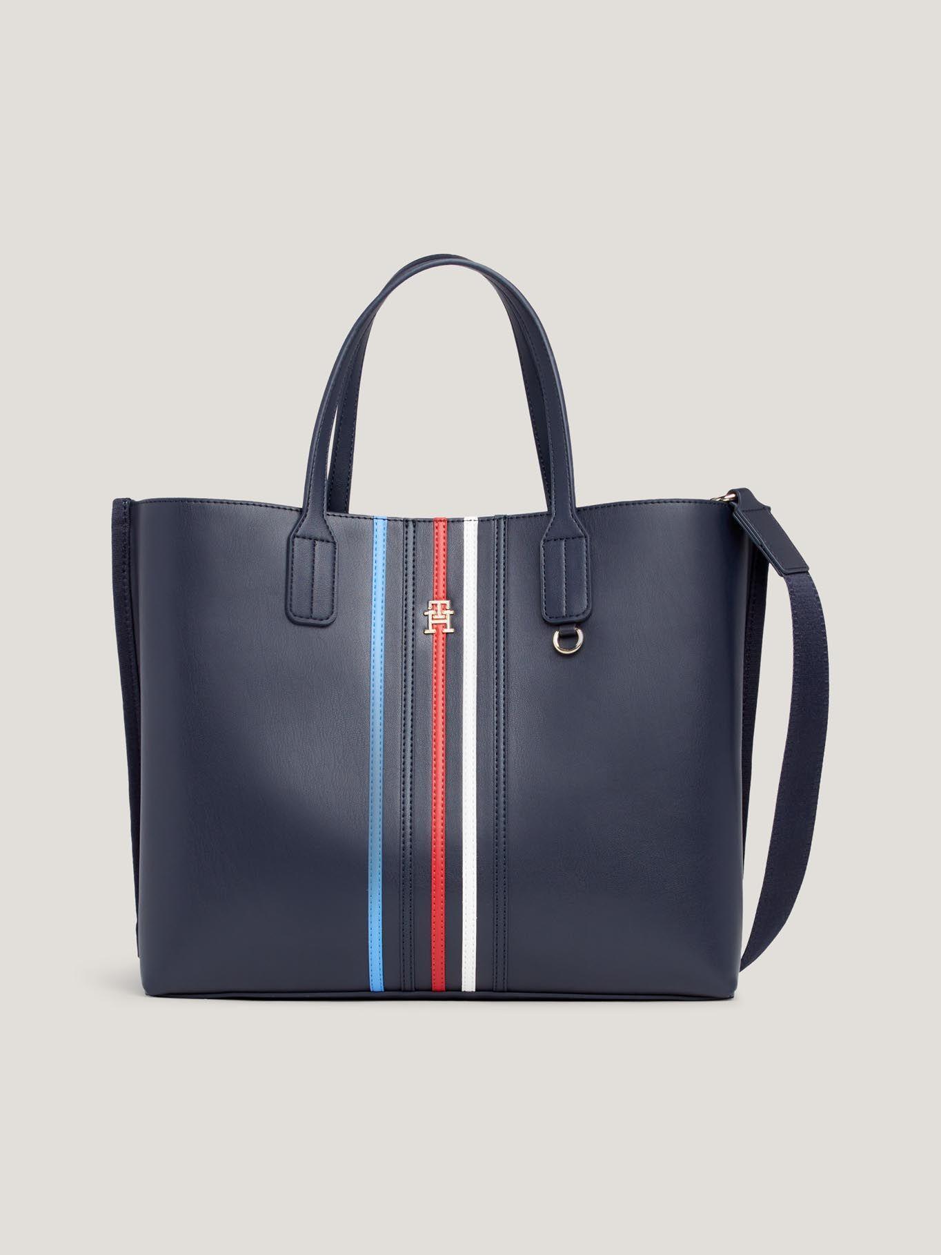 Cartera Satchel Iconic Stripe Azul Tommy Hilfiger-0