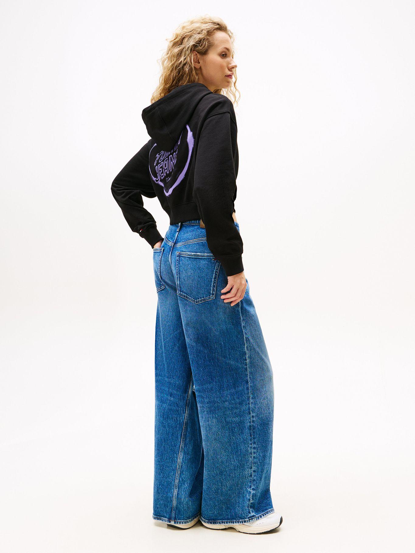Polerón Hoodie Relaxed Cropped Negro BDS Tommy Jeans-2