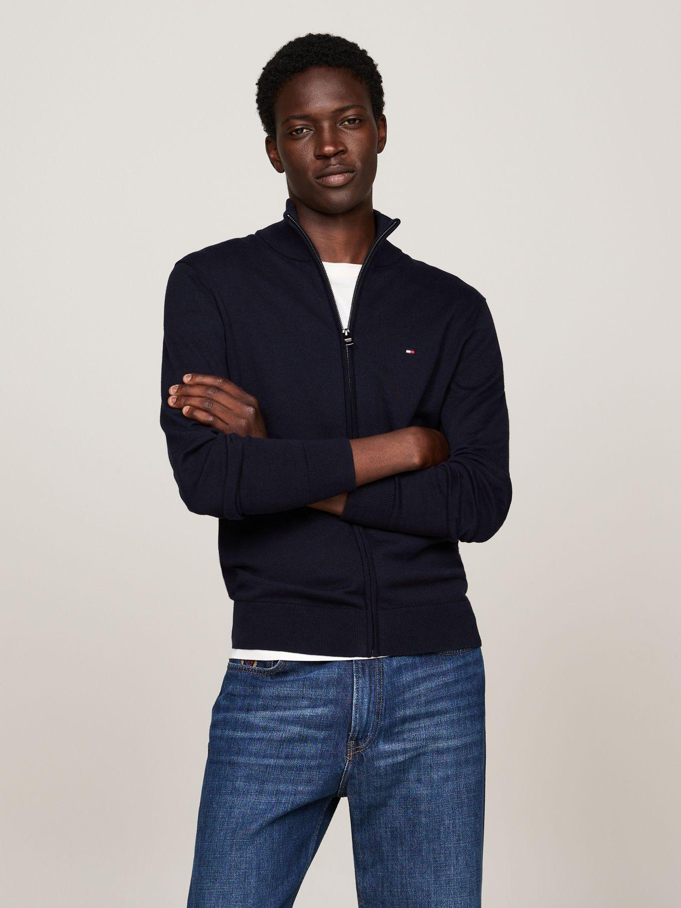 Sweater Essential Cotton Con Cierre Azul Tommy Hilfiger-0
