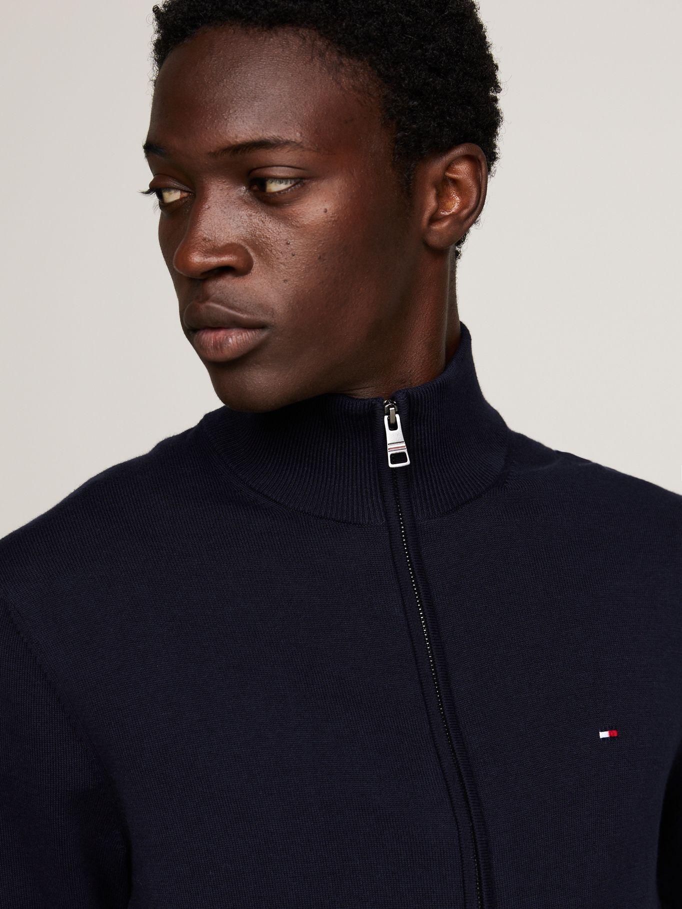 Sweater Essential Cotton Con Cierre Azul Tommy Hilfiger-3