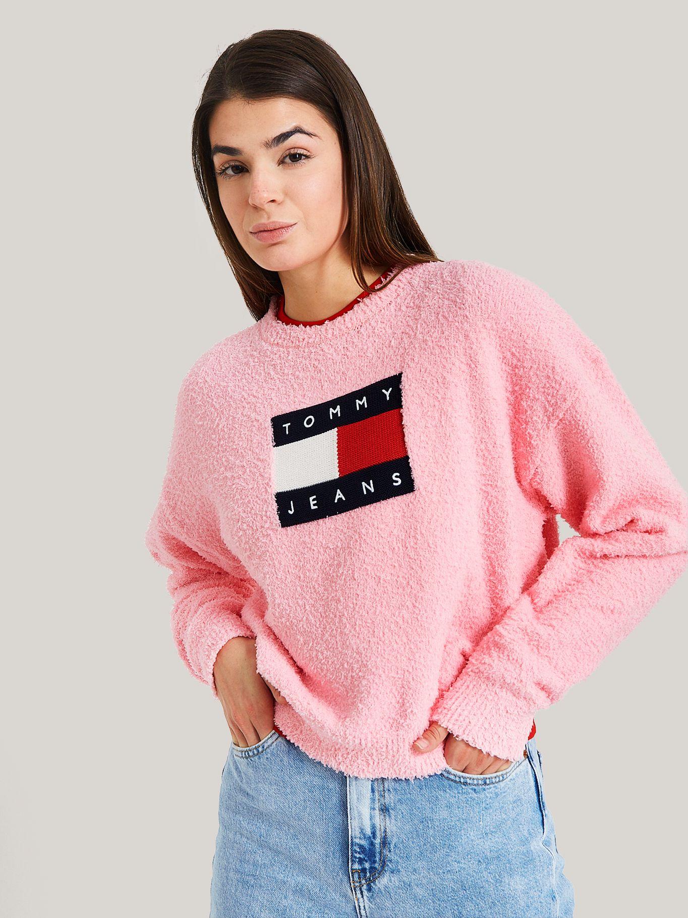 SWEATER RELAXED CENTER FLAG ROSADO TOMMY JEANS-0