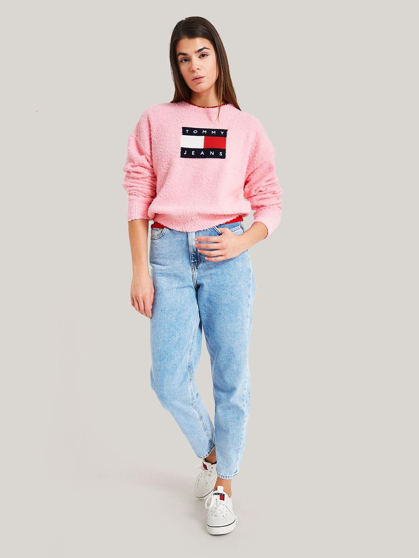 SWEATER RELAXED CENTER FLAG ROSADO TOMMY JEANS-1