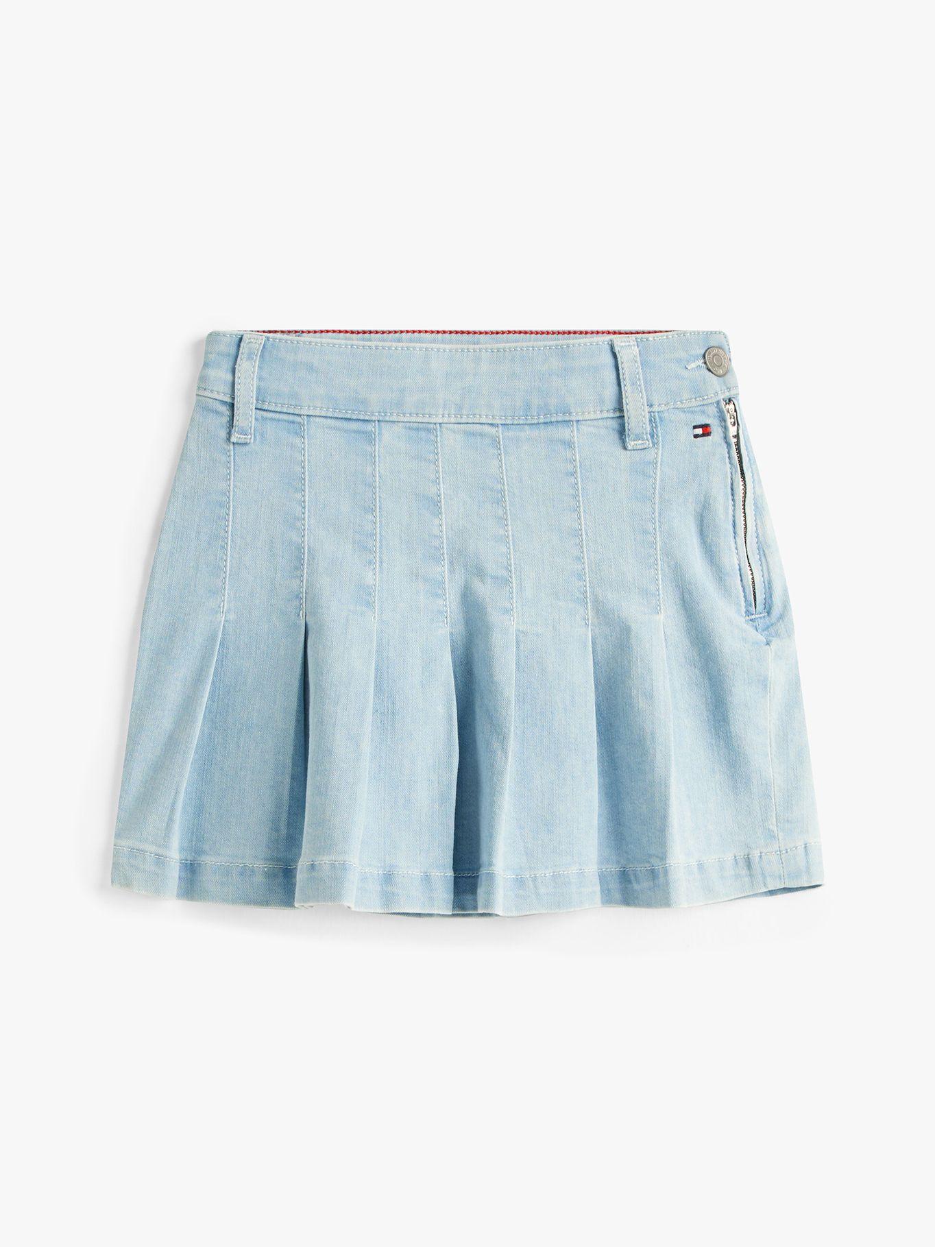 Falda Denim Plisada Celeste Tommy Hilfiger-4