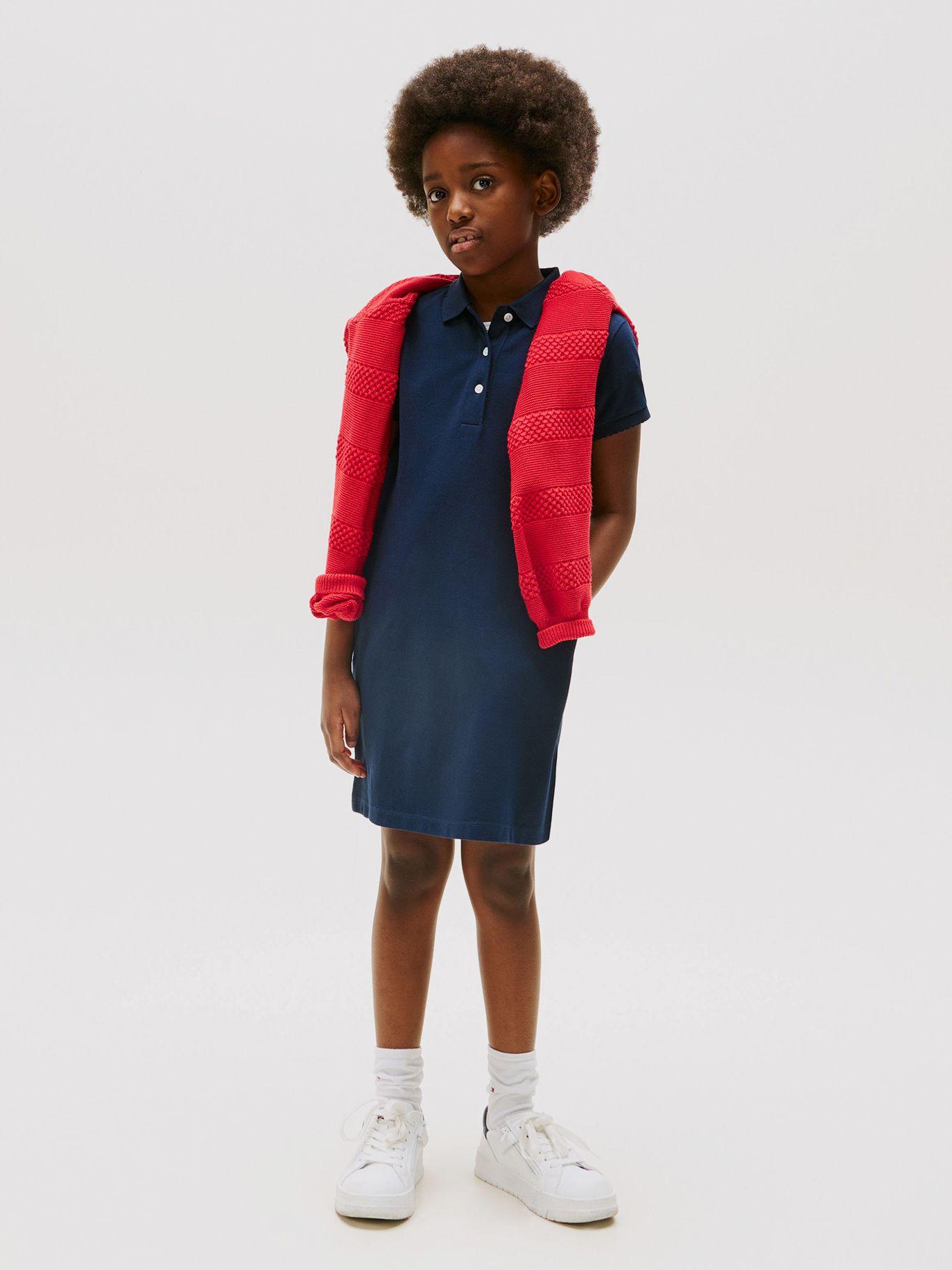 Vestido Tipo Polo Con Cuello A Azul Tommy Hilfiger-0