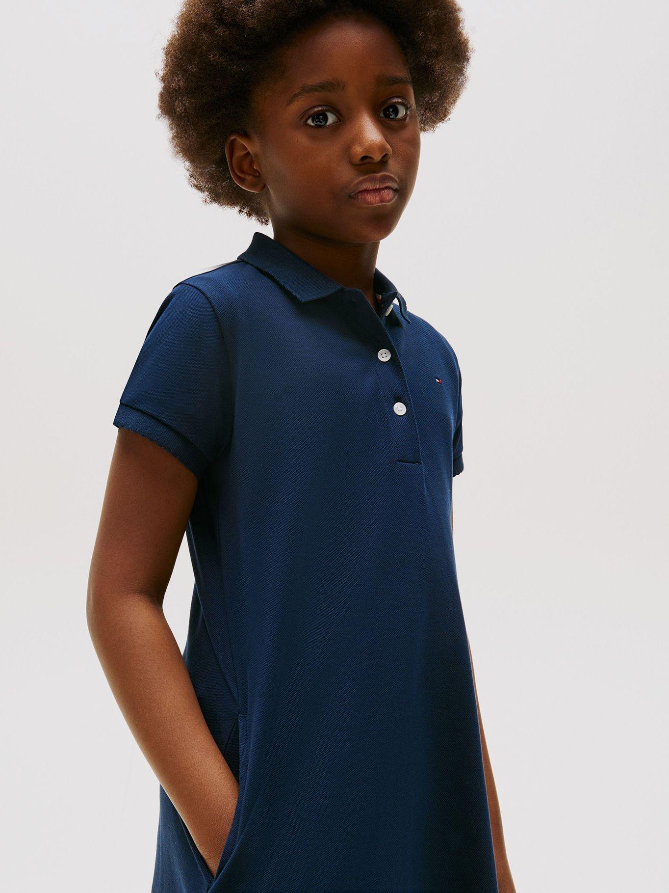 Vestido Tipo Polo Con Cuello A Azul Tommy Hilfiger-2