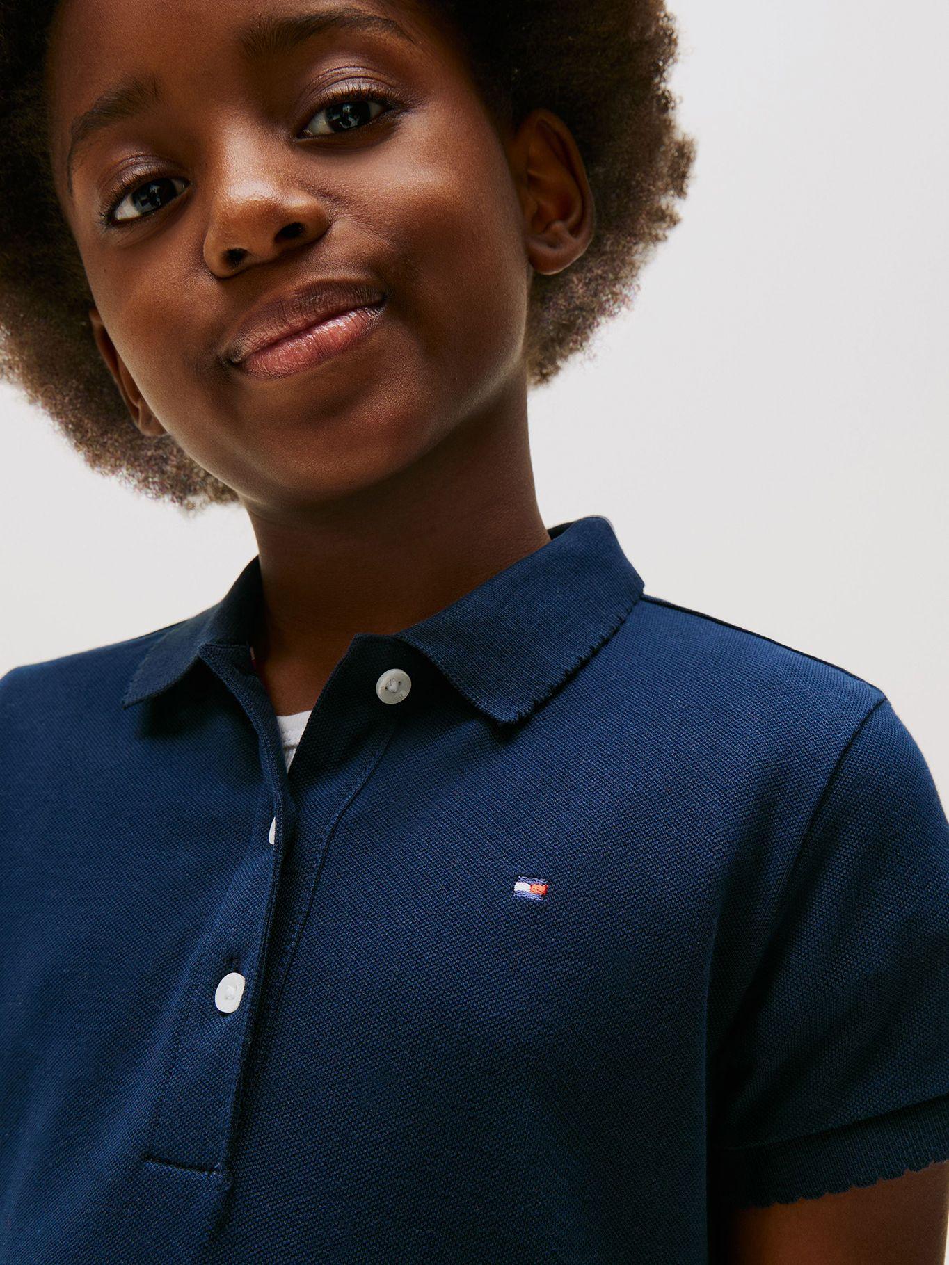 Vestido Tipo Polo Con Cuello A Azul Tommy Hilfiger-3