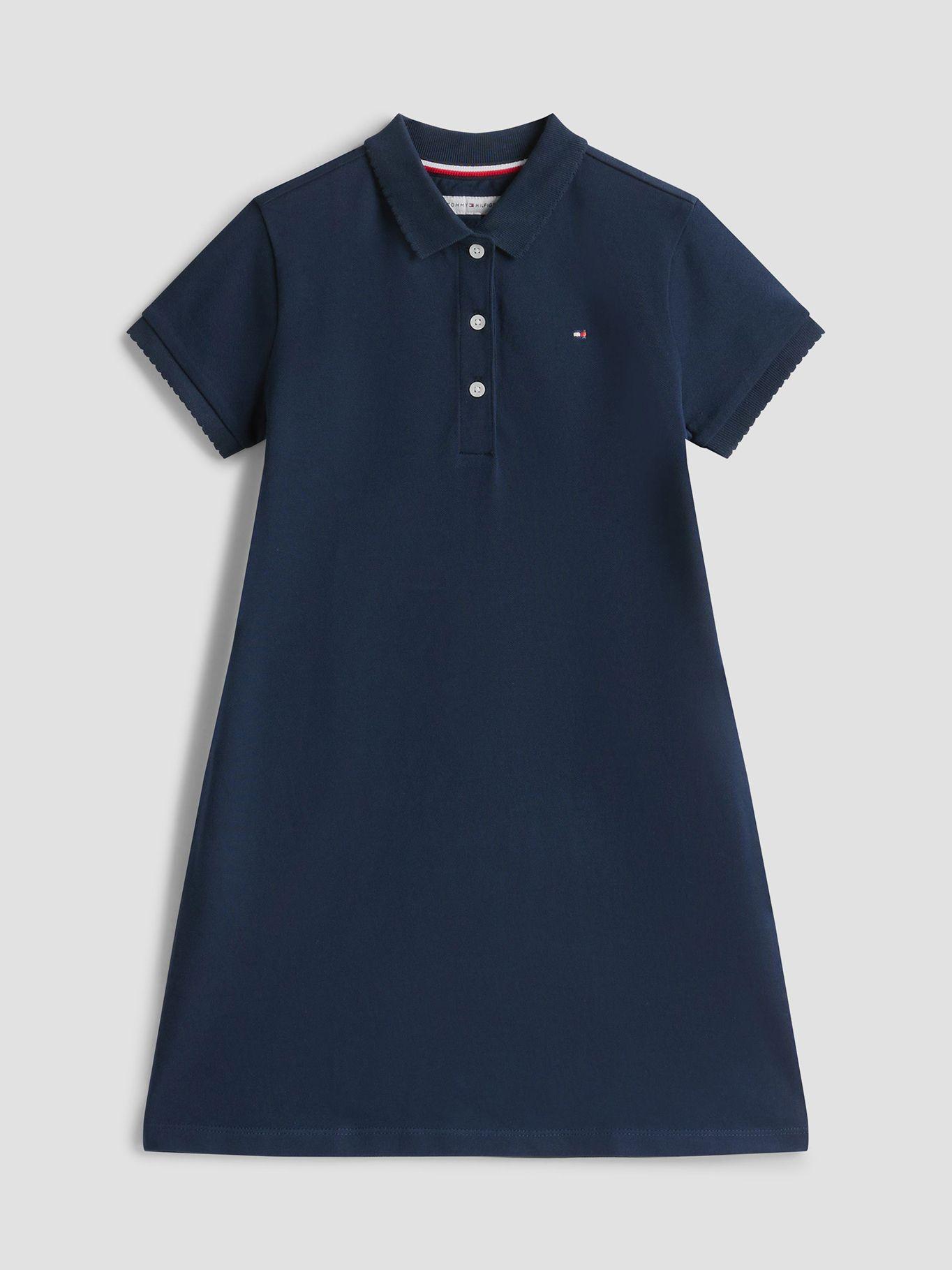 Vestido Tipo Polo Con Cuello A Azul Tommy Hilfiger-4