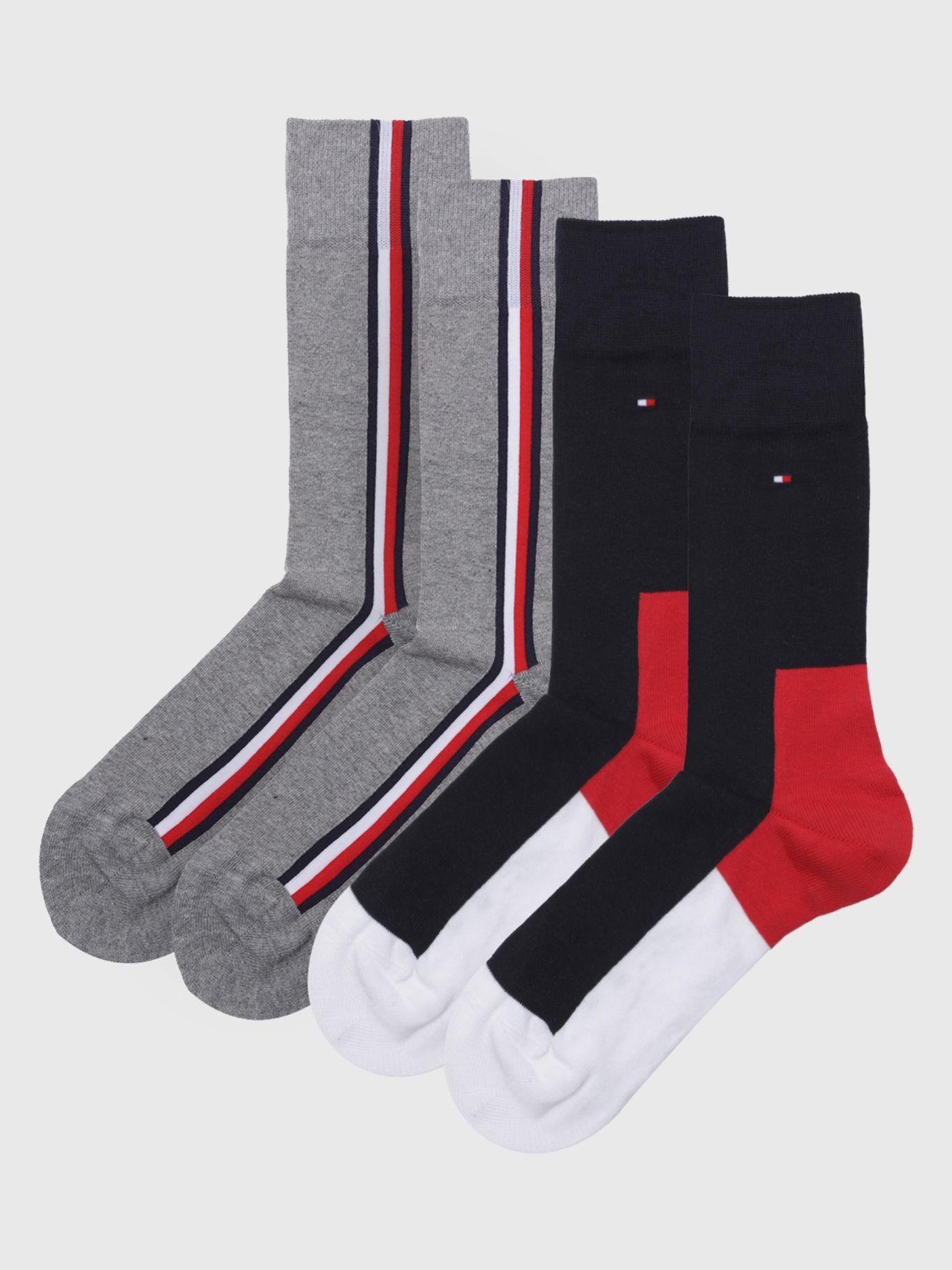 Pack De 2 SocksCon Logo Stripe Azul Tommy Hilfiger-0