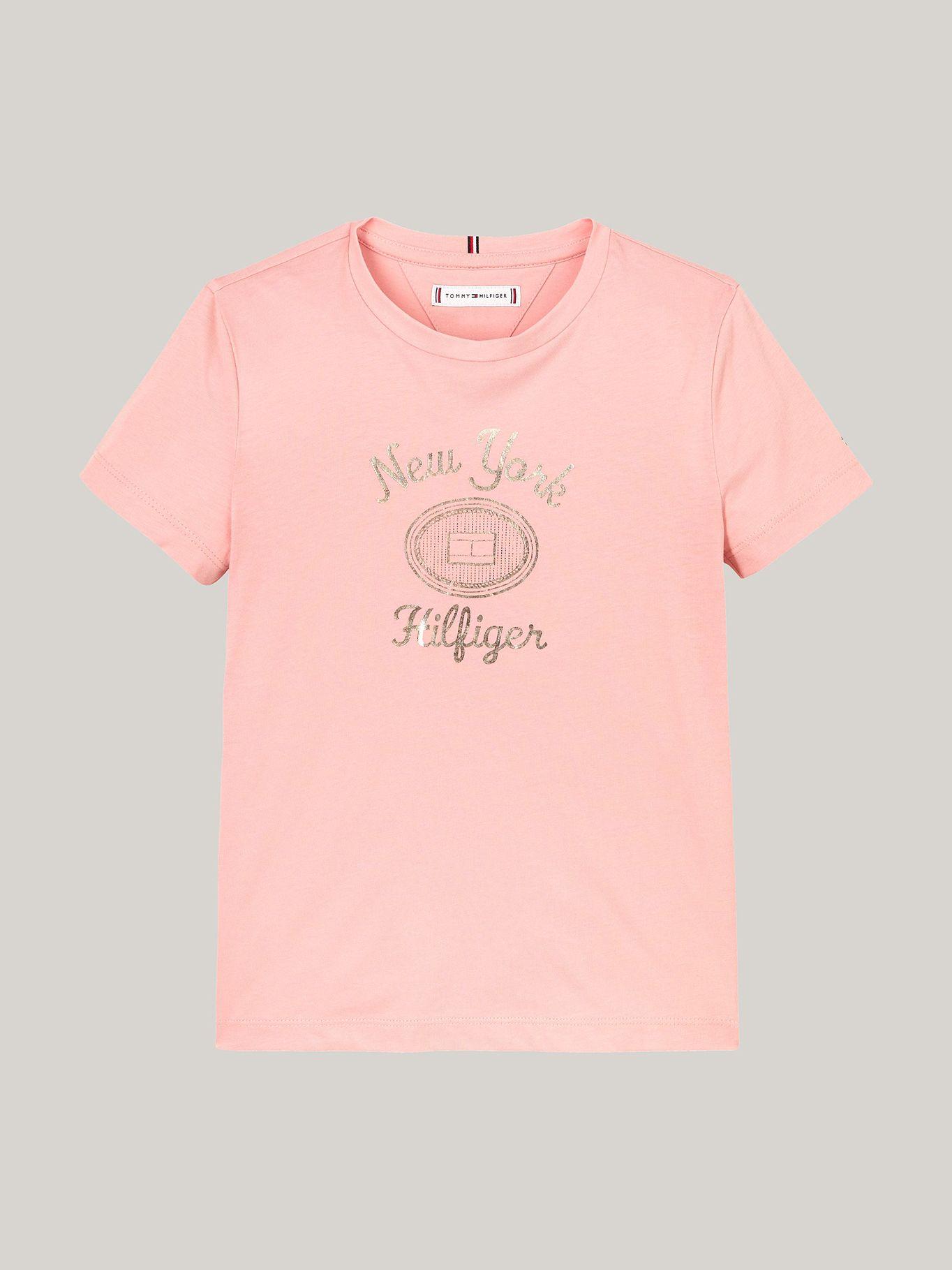 Polera Con Logo Metalizado Rosado Tommy Hilfiger-4