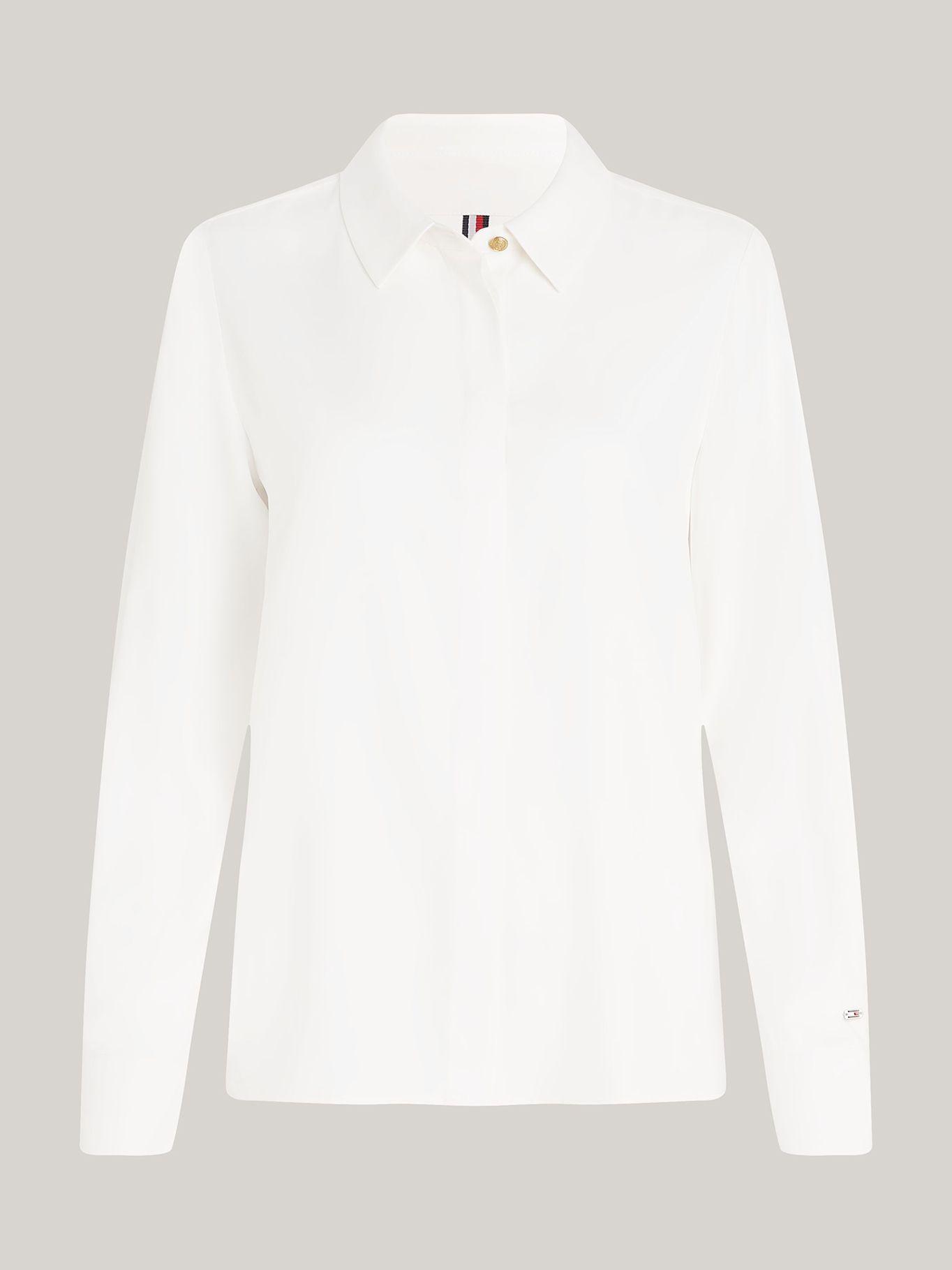 Camisa Corte Amplio Logo Metálico Blanco Tommy Hilfiger-4