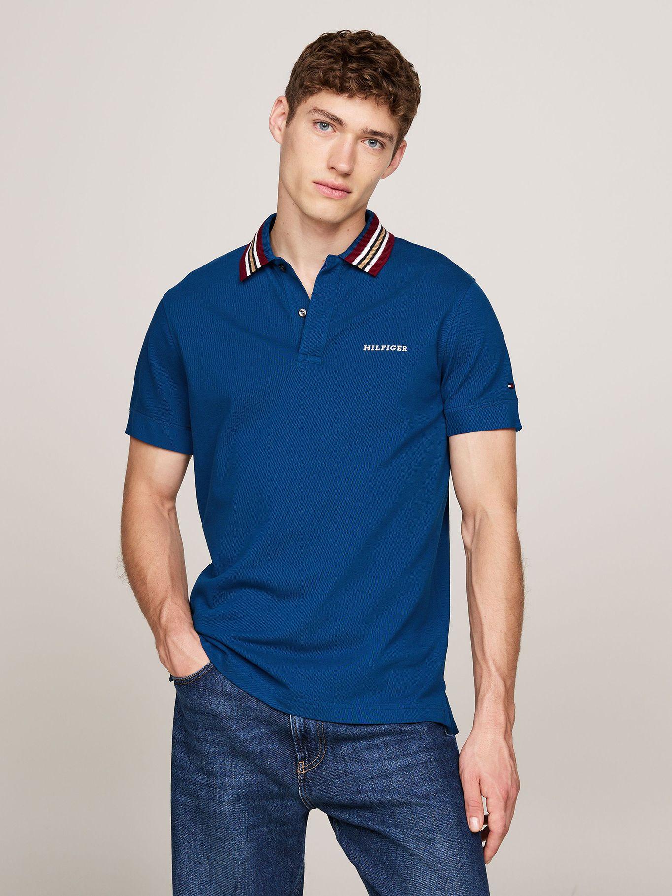 Polo Cuello Contraste Regular Fit Azul Tommy Hilfiger-0
