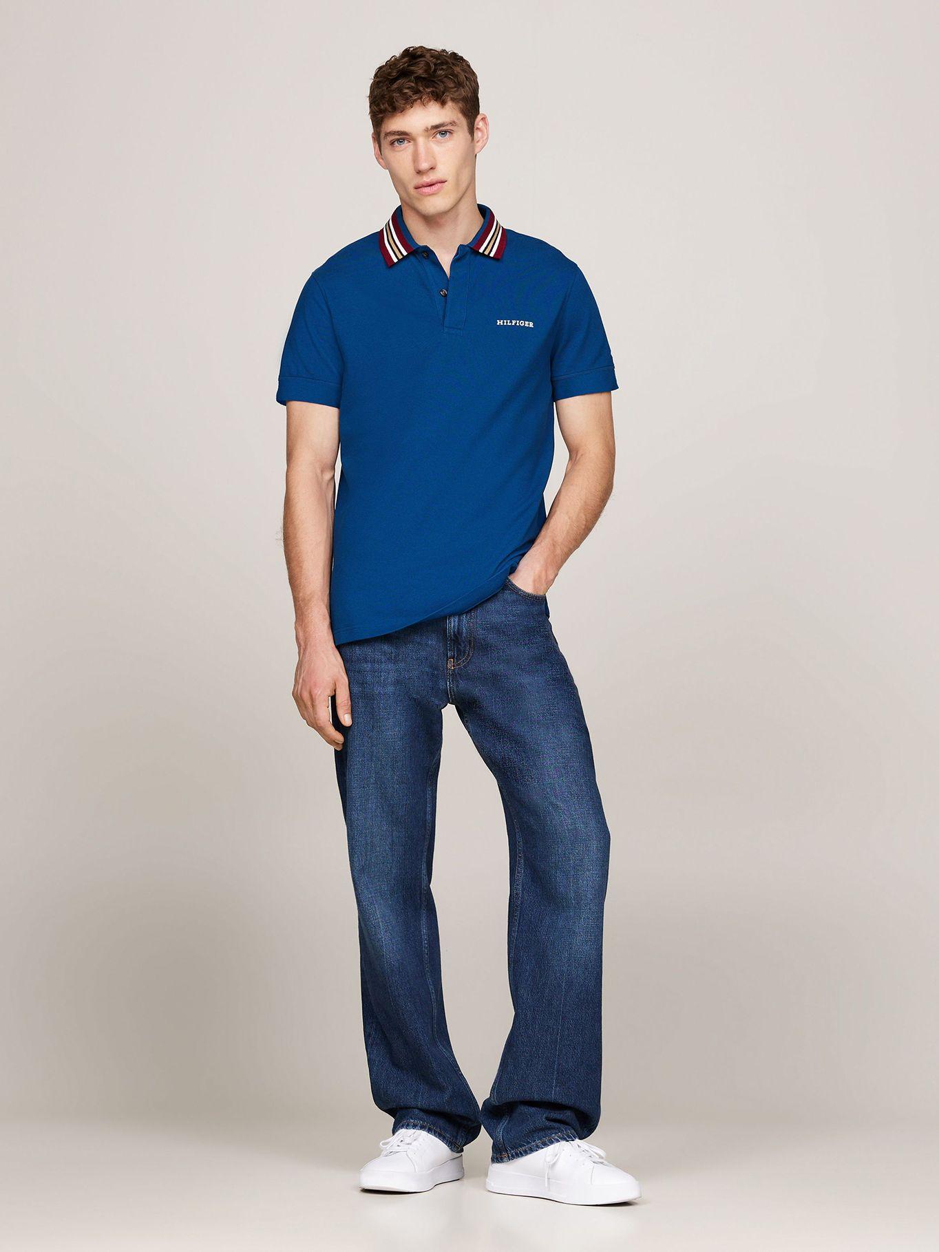 Polo Cuello Contraste Regular Fit Azul Tommy Hilfiger-1
