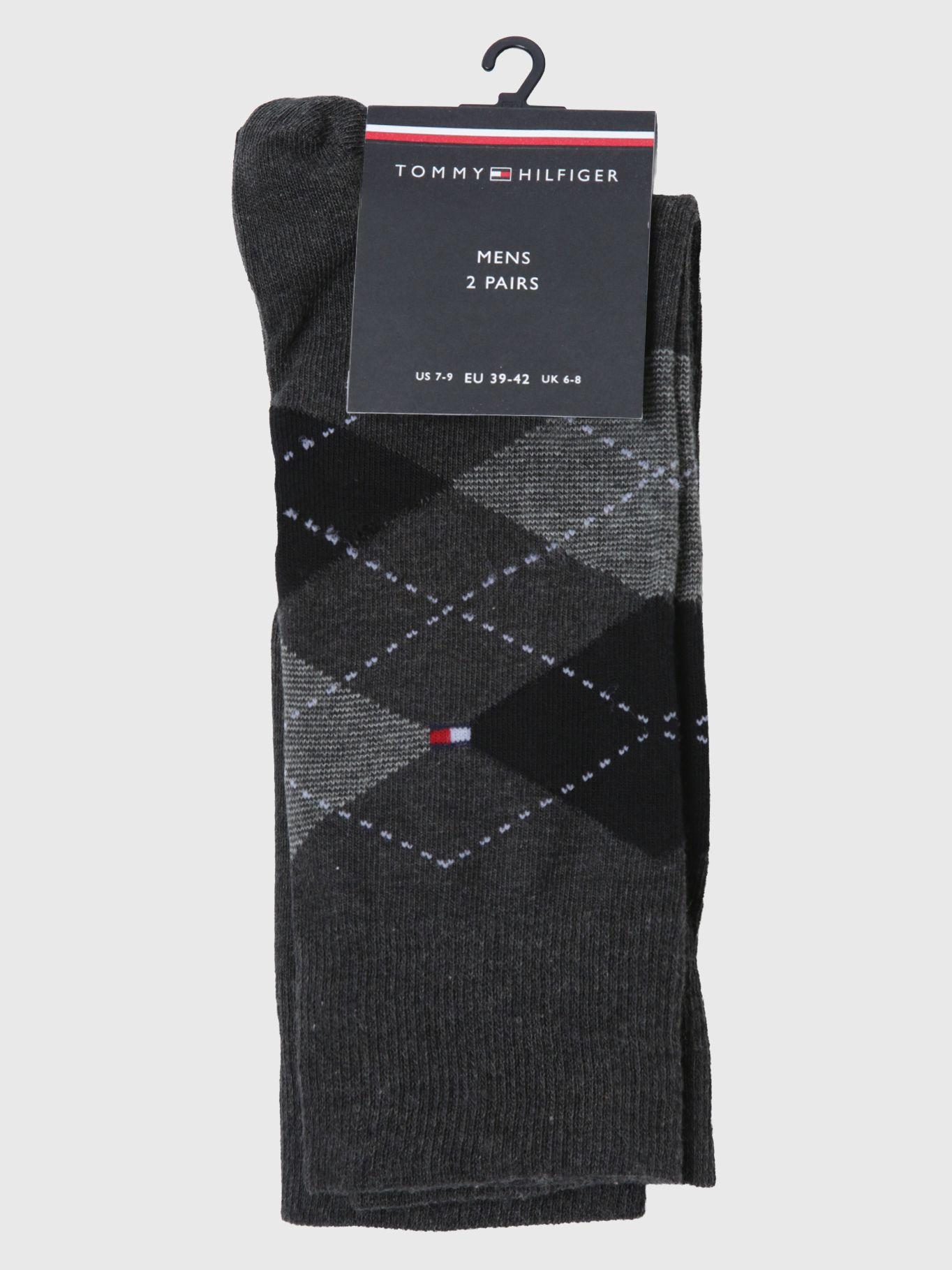 Pack De 2 Par Cuadros Calcetines  Negro Tommy Hilfiger-3