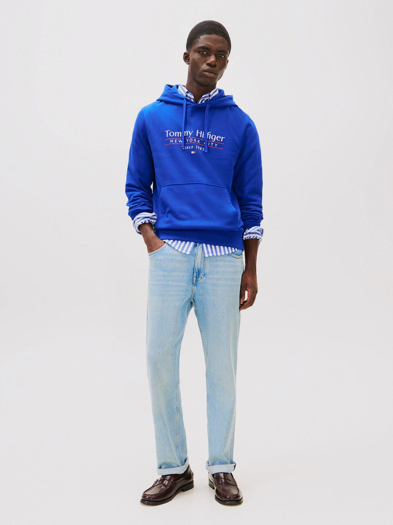Polerón Hoodie Center Stack Logo Azul Tommy Hilfiger-1