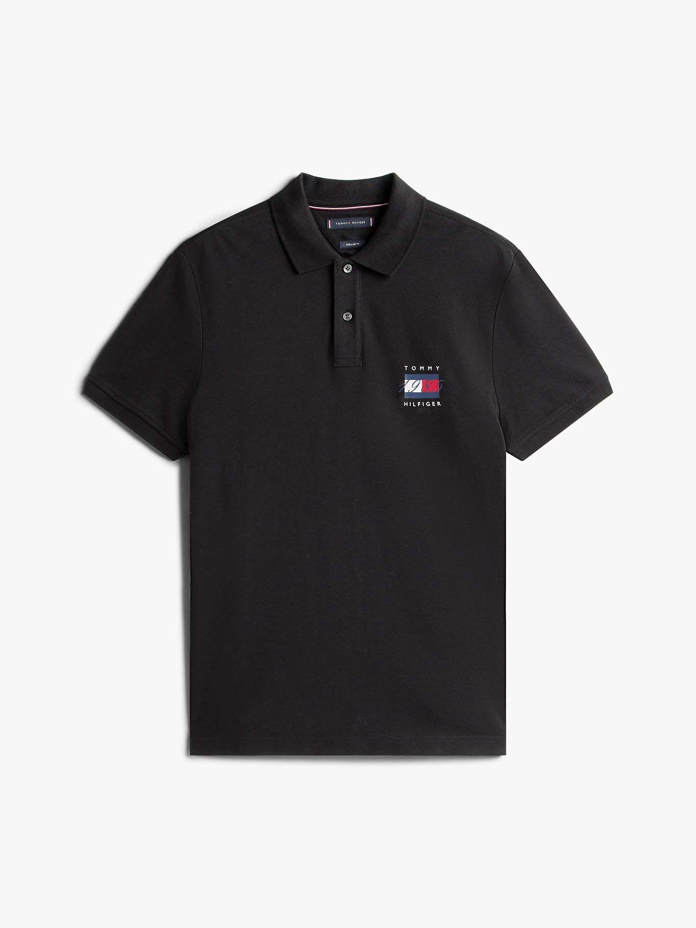 Polo Regular Fit Con Logo Gráfico Negro Tommy Hilfiger-4
