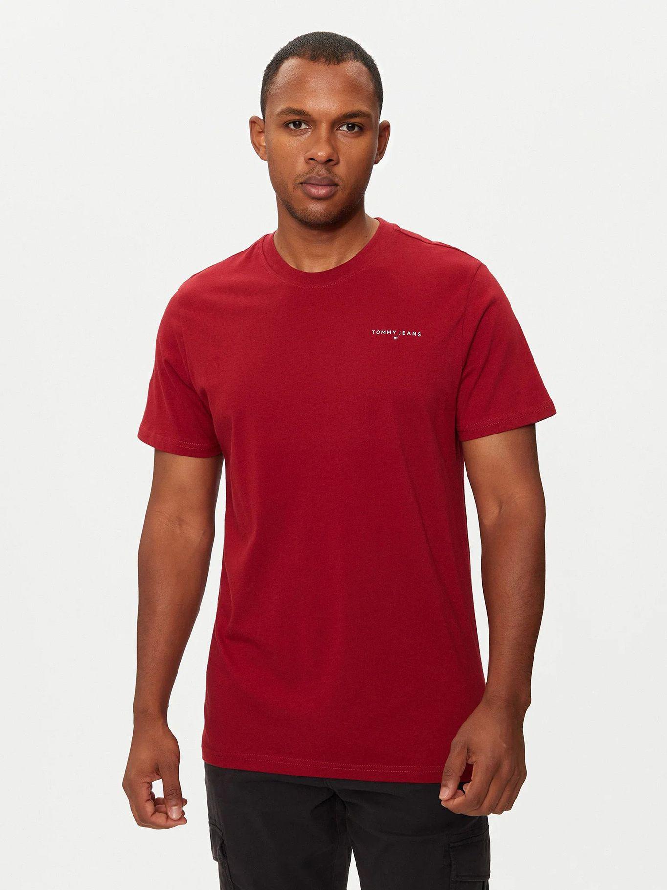 Polera Logo Slim Hombre Fit Rojo Tommy Jeans-0