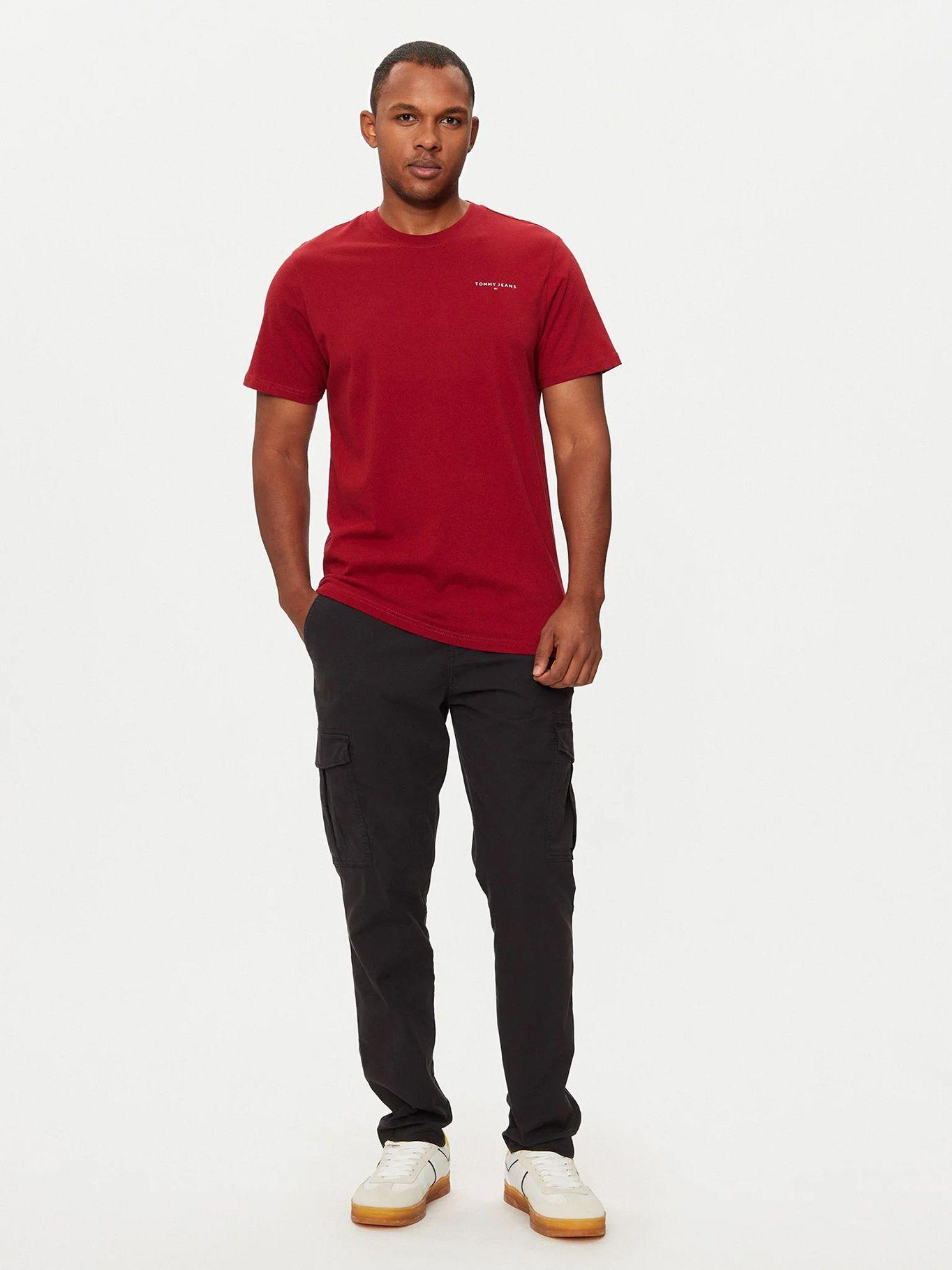 Polera Logo Slim Hombre Fit Rojo Tommy Jeans-1