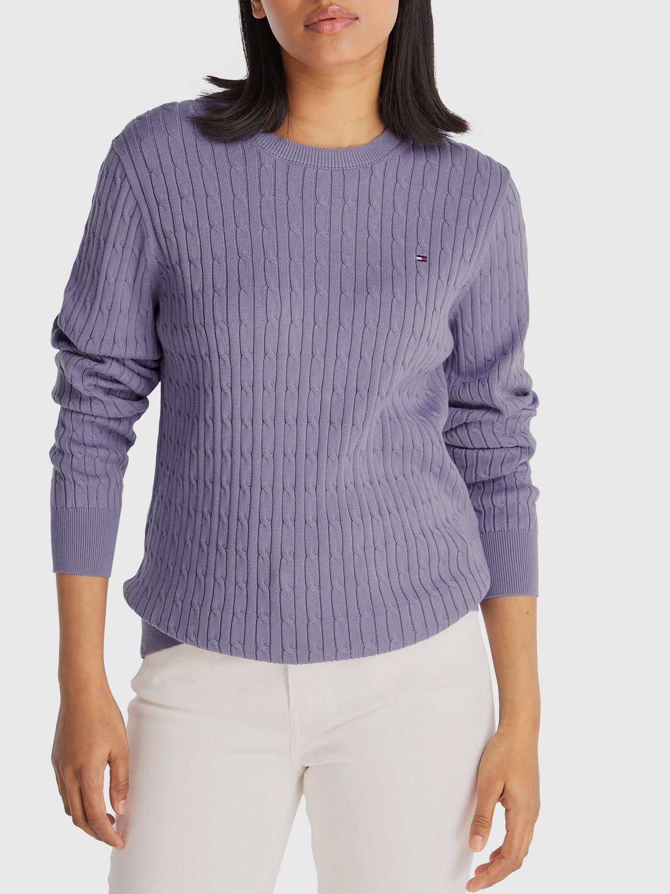 Sweater De Tejido Cable Lila Tommy Hilfiger-2