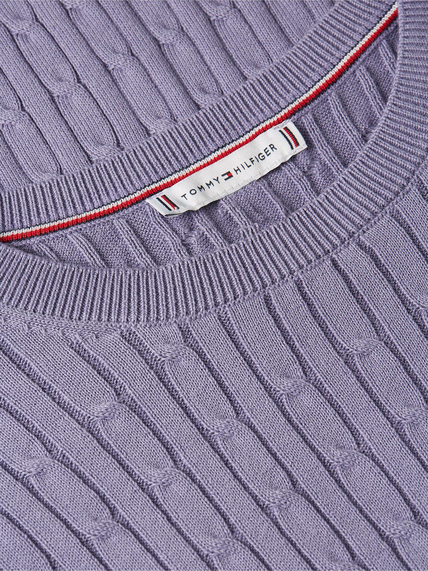 Sweater De Tejido Cable Lila Tommy Hilfiger-3